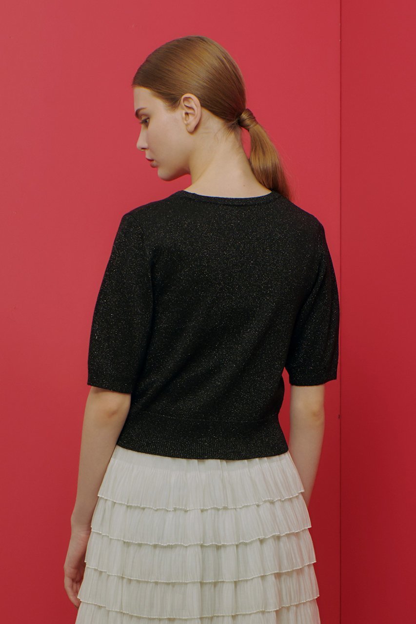 【アルアバイル/allureville】の【LOULOU WILLOUGHBY】ラメメランジェプルオーバー 人気、トレンドファッション・服の通販 founy(ファニー) 　ファッション　Fashion　レディースファッション　WOMEN　トップス・カットソー　Tops/Tshirt　ニット　Knit Tops　プルオーバー　Pullover　アンサンブル　Ensemble　カーディガン　Cardigan　コンパクト　Compact　エレガント 上品　Elegant　半袖　Short Sleeve　other-6|ID: prp329100004309765 ipo3291000000031367165