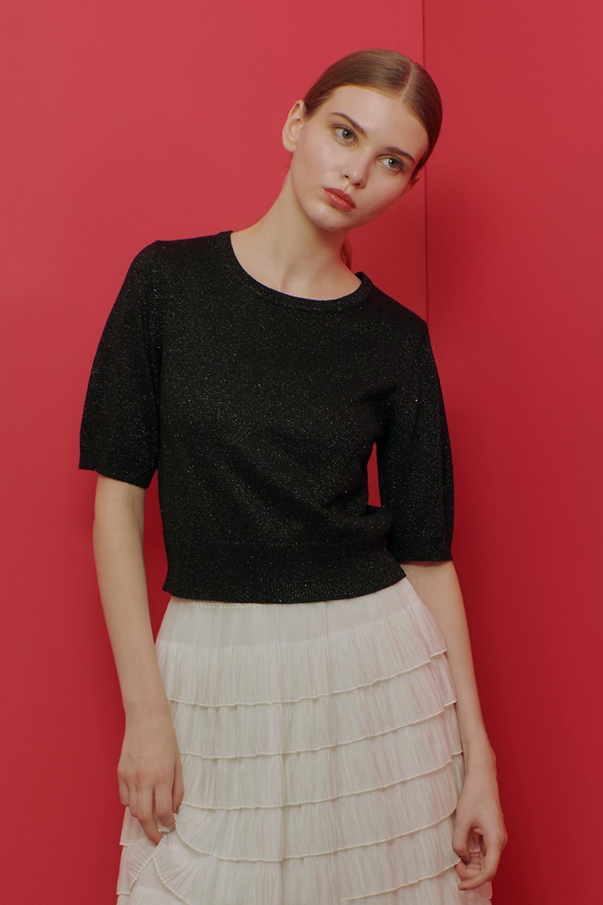 【アルアバイル/allureville】の【LOULOU WILLOUGHBY】ラメメランジェプルオーバー 人気、トレンドファッション・服の通販 founy(ファニー) 　ファッション　Fashion　レディースファッション　WOMEN　トップス・カットソー　Tops/Tshirt　ニット　Knit Tops　プルオーバー　Pullover　アンサンブル　Ensemble　カーディガン　Cardigan　コンパクト　Compact　エレガント 上品　Elegant　半袖　Short Sleeve　other-7|ID: prp329100004309765 ipo3291000000031367166