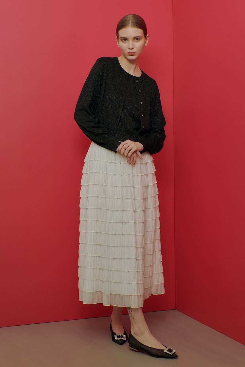 【アルアバイル/allureville】の【LOULOU WILLOUGHBY】ラメメランジェカーディガン 人気、トレンドファッション・服の通販 founy(ファニー) 　ファッション　Fashion　レディースファッション　WOMEN　トップス・カットソー　Tops/Tshirt　ニット　Knit Tops　カーディガン　Cardigans　おすすめ　Recommend　アンサンブル　Ensemble　カーディガン　Cardigan　コンパクト　Compact　フロント　Front　エレガント 上品　Elegant　半袖　Short Sleeve　other-4|ID: prp329100004309766 ipo3291000000031367169
