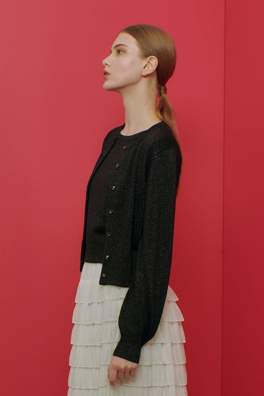 【アルアバイル/allureville】の【LOULOU WILLOUGHBY】ラメメランジェカーディガン 人気、トレンドファッション・服の通販 founy(ファニー) 　ファッション　Fashion　レディースファッション　WOMEN　トップス・カットソー　Tops/Tshirt　ニット　Knit Tops　カーディガン　Cardigans　おすすめ　Recommend　アンサンブル　Ensemble　カーディガン　Cardigan　コンパクト　Compact　フロント　Front　エレガント 上品　Elegant　半袖　Short Sleeve　other-5|ID: prp329100004309766 ipo3291000000031367170