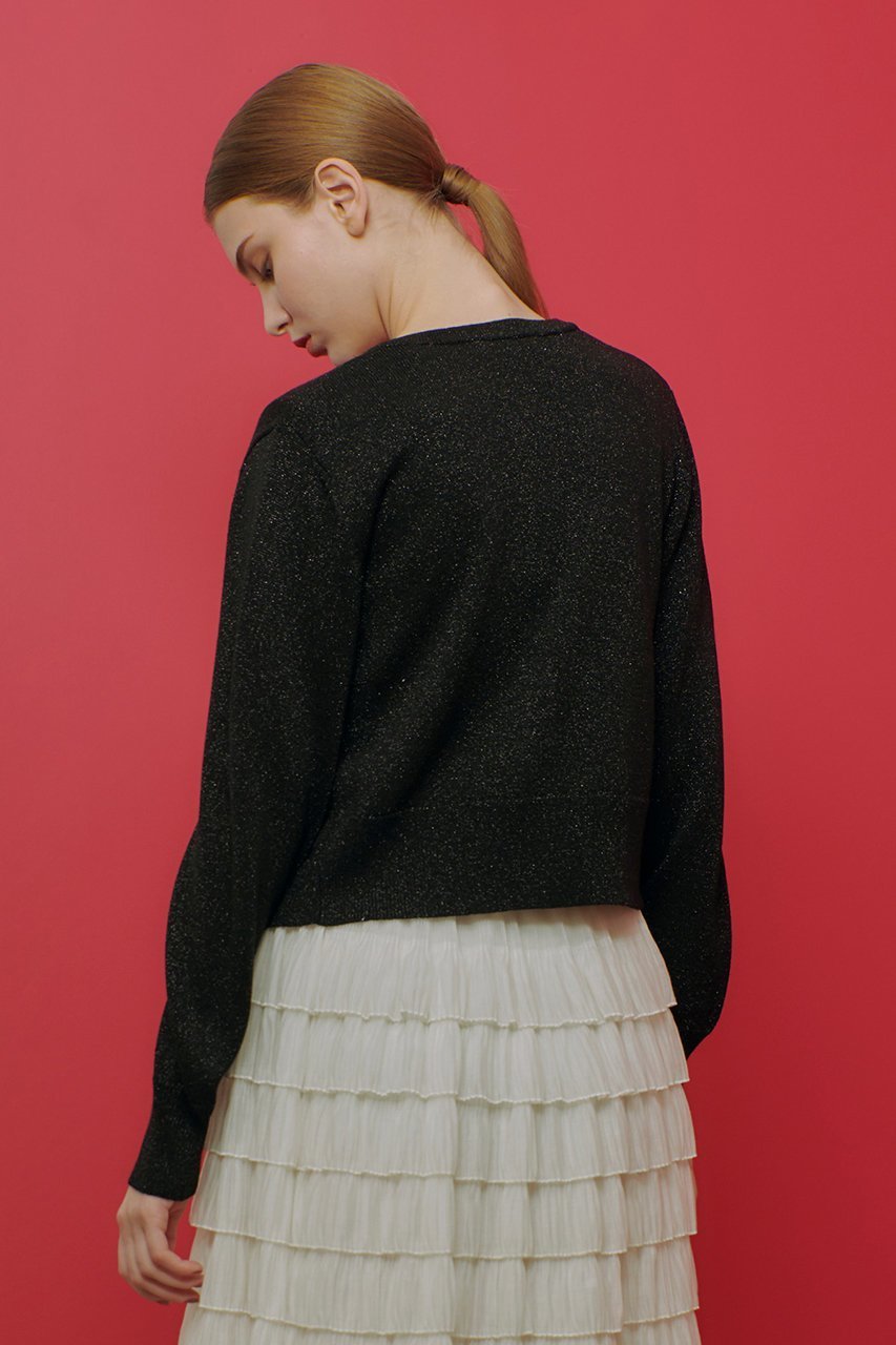【アルアバイル/allureville】の【LOULOU WILLOUGHBY】ラメメランジェカーディガン 人気、トレンドファッション・服の通販 founy(ファニー) 　ファッション　Fashion　レディースファッション　WOMEN　トップス・カットソー　Tops/Tshirt　ニット　Knit Tops　カーディガン　Cardigans　おすすめ　Recommend　アンサンブル　Ensemble　カーディガン　Cardigan　コンパクト　Compact　フロント　Front　エレガント 上品　Elegant　半袖　Short Sleeve　other-6|ID: prp329100004309766 ipo3291000000031367171