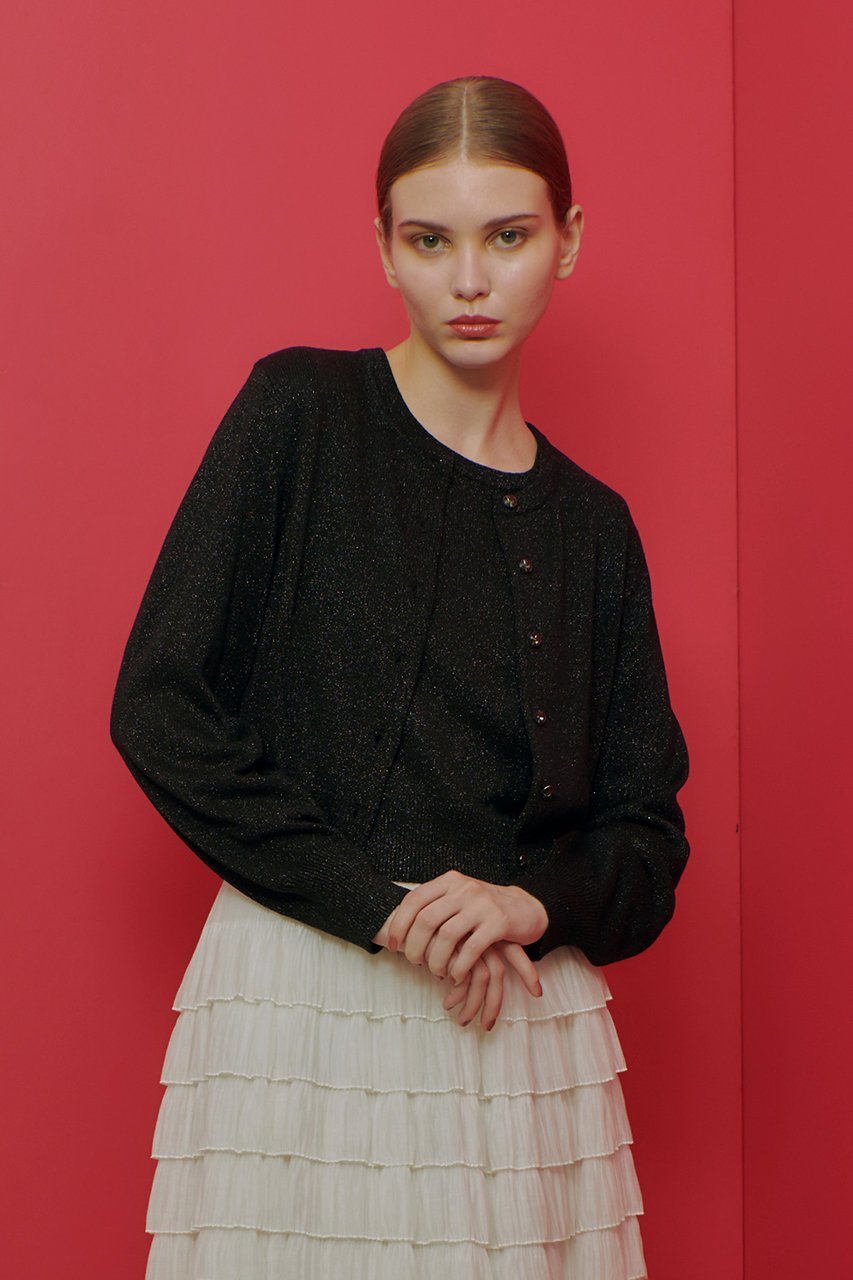 【アルアバイル/allureville】の【LOULOU WILLOUGHBY】ラメメランジェカーディガン 人気、トレンドファッション・服の通販 founy(ファニー) 　ファッション　Fashion　レディースファッション　WOMEN　トップス・カットソー　Tops/Tshirt　ニット　Knit Tops　カーディガン　Cardigans　おすすめ　Recommend　アンサンブル　Ensemble　カーディガン　Cardigan　コンパクト　Compact　フロント　Front　エレガント 上品　Elegant　半袖　Short Sleeve　other-7|ID: prp329100004309766 ipo3291000000031367172