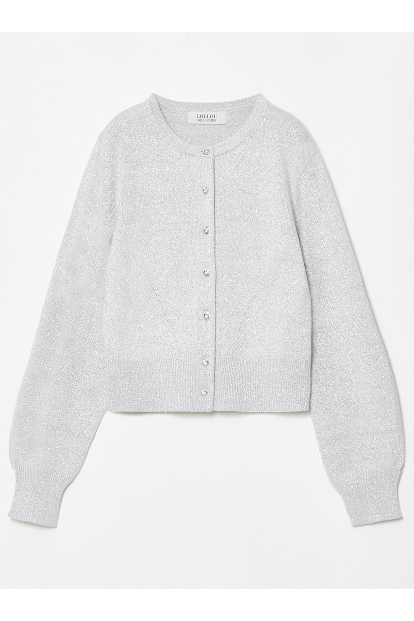 【アルアバイル/allureville】の【LOULOU WILLOUGHBY】ラメメランジェカーディガン インテリア・キッズ・メンズ・レディースファッション・服の通販 founy(ファニー) 　ファッション　Fashion　レディースファッション　Fashion for Women　トップス・カットソー　Cut & Sew Tops　ニット　Knit Tops & Sweaters　カーディガン・羽織り　Layered Style Cardigans　おすすめ　Recommended / Our Picks　アンサンブル　Ensemble Set　カーディガン　Cardigan, Knitwear　コンパクト　Compact, Small Size　フロント　Front, Front Design　エレガント 上品　Elegant　再入荷　Restock / Back in Stock　半袖　Short Sleeve, Half Sleeve　オフホワイト|ID: prp329100004309766 ipo3291000000032705701