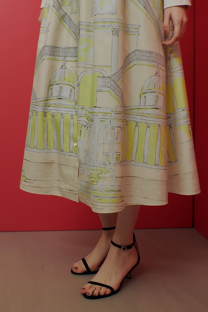 【アルアバイル/allureville】の【LOULOU WILLOUGHBY】カテドラルプリントワンピース 人気、トレンドファッション・服の通販 founy(ファニー) 　ファッション　Fashion　レディースファッション　WOMEN　ワンピース　Dress　チュニック　Tunic　タフタ　Taffeta　チュニック　Tunic　フィット　Fit　プリント　Print　モダン　Modern　モチーフ　Motif　ロング　Long　手描き　Hand Drawn　無地　Plain Color　other-4|ID: prp329100004309767 ipo3291000000031367175