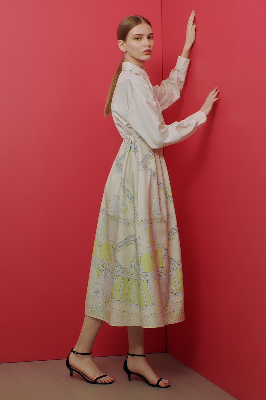 【アルアバイル/allureville】の【LOULOU WILLOUGHBY】カテドラルプリントワンピース 人気、トレンドファッション・服の通販 founy(ファニー) 　ファッション　Fashion　レディースファッション　WOMEN　ワンピース　Dress　チュニック　Tunic　タフタ　Taffeta　チュニック　Tunic　フィット　Fit　プリント　Print　モダン　Modern　モチーフ　Motif　ロング　Long　手描き　Hand Drawn　無地　Plain Color　other-6|ID: prp329100004309767 ipo3291000000031367177