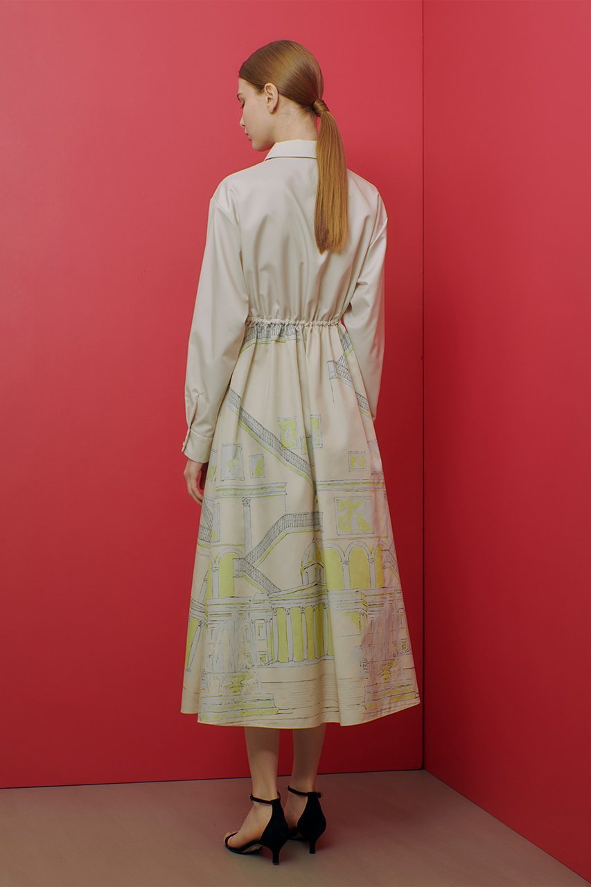 【アルアバイル/allureville】の【LOULOU WILLOUGHBY】カテドラルプリントワンピース 人気、トレンドファッション・服の通販 founy(ファニー) 　ファッション　Fashion　レディースファッション　WOMEN　ワンピース　Dress　チュニック　Tunic　タフタ　Taffeta　チュニック　Tunic　フィット　Fit　プリント　Print　モダン　Modern　モチーフ　Motif　ロング　Long　手描き　Hand Drawn　無地　Plain Color　other-7|ID: prp329100004309767 ipo3291000000031367178