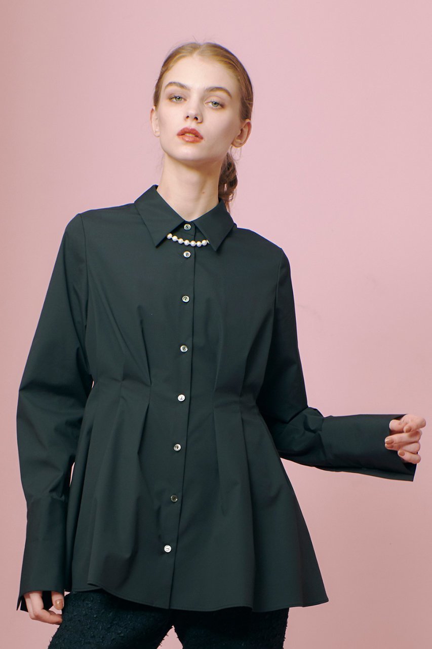 【アルアバイル/allureville】の【LOULOU WILLOUGHBY】タックシェイプシャツ 人気、トレンドファッション・服の通販 founy(ファニー) 　ファッション　Fashion　レディースファッション　WOMEN　トップス・カットソー　Tops/Tshirt　シャツ/ブラウス　Shirts/Blouses　カフス　Cuffs　シェイプ　Shape　シンプル　Simple　ジャケット　Jacket　スリーブ　Sleeve　チュニック　Tunic　フィット　Fit　フレア　Flare　ロング　Long　other-6|ID: prp329100004309770 ipo3291000000031367198