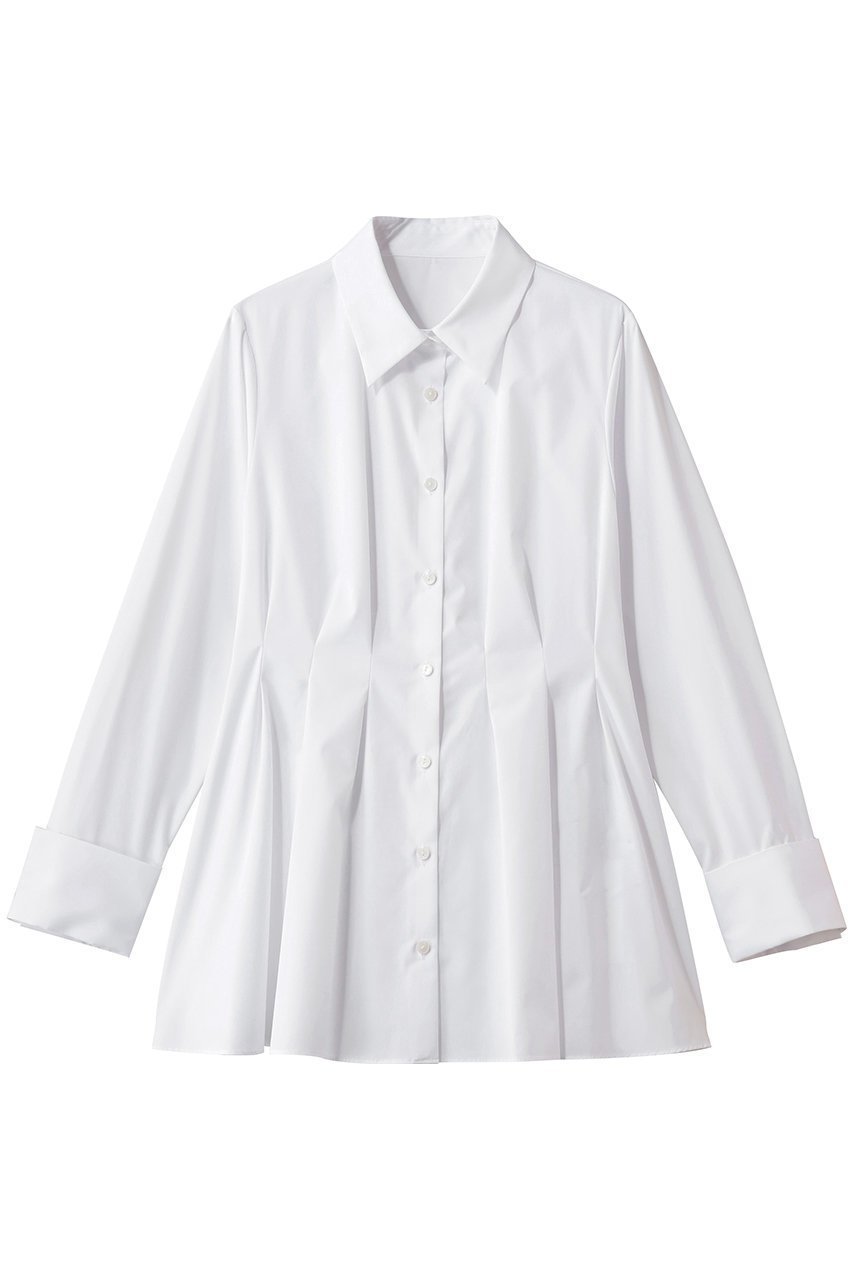 【アルアバイル/allureville】の【LOULOU WILLOUGHBY】タックシェイプシャツ インテリア・キッズ・メンズ・レディースファッション・服の通販 founy(ファニー) 　ファッション　Fashion　レディースファッション　Fashion for Women　トップス・カットソー　Cut & Sew Tops　シャツ・ブラウス・オフィスカジュアル　Elegant Blouses & Button-Ups　おすすめ　Recommended / Our Picks　カフス　Cuff Design　シェイプ　Shape, Slim Fit　ジャケット　Jacket, Outerwear　スリーブ　Sleeve, Long Sleeve / Short Sleeve　チュニック　Tunic, Long Top　フィット　Fit, Slim Fit　フレア　Flare, Flared　ロング　Long, Long-Length　ホワイト|ID: prp329100004309770 ipo3291000000036106066