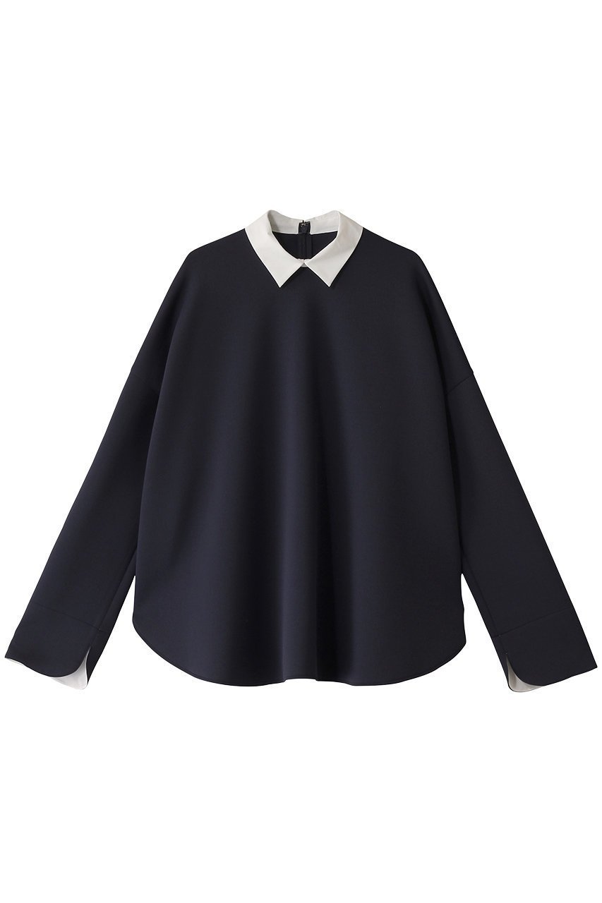 【ル フィル/LE PHIL】のスキューバダンボールブラウス インテリア・キッズ・メンズ・レディースファッション・服の通販 founy(ファニー) 　ファッション　Fashion　レディースファッション　Fashion for Women　トップス・カットソー　Cut & Sew Tops　シャツ・ブラウス・オフィスカジュアル　Elegant Blouses & Button-Ups　カフス　Cuff Design　サークル　Circle, Round Design　スリーブ　Sleeve, Long Sleeve / Short Sleeve　ドレープ　Drape, Draping Fabric　パターン　Pattern, Design Print　ミックス　Mix, Mixed Style　ロング　Long, Long-Length　エレガント 上品　Elegant　定番　Standard, Basic Item　ネイビー|ID: prp329100004309779 ipo3291000000032871776