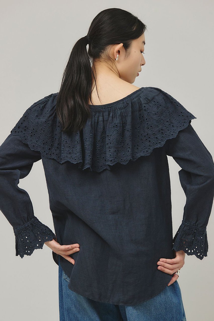 【カレンソロジー/Curensology】のコットンリネンカットワークブラウス 人気、トレンドファッション・服の通販 founy(ファニー) 　ファッション　Fashion　レディースファッション　Ladies' Fashion Online　トップス・カットソー　Tops/Tshirt　シャツ/ブラウス　Shirts/Blouses　インド　India　スリーブ　Sleeve　プリーツ　Pleats　リネン　Linen　ロング　Long　再入荷　Restock/Back In Stock/Re Arrival　other-8|ID: prp329100004309791 ipo3291000000032613573