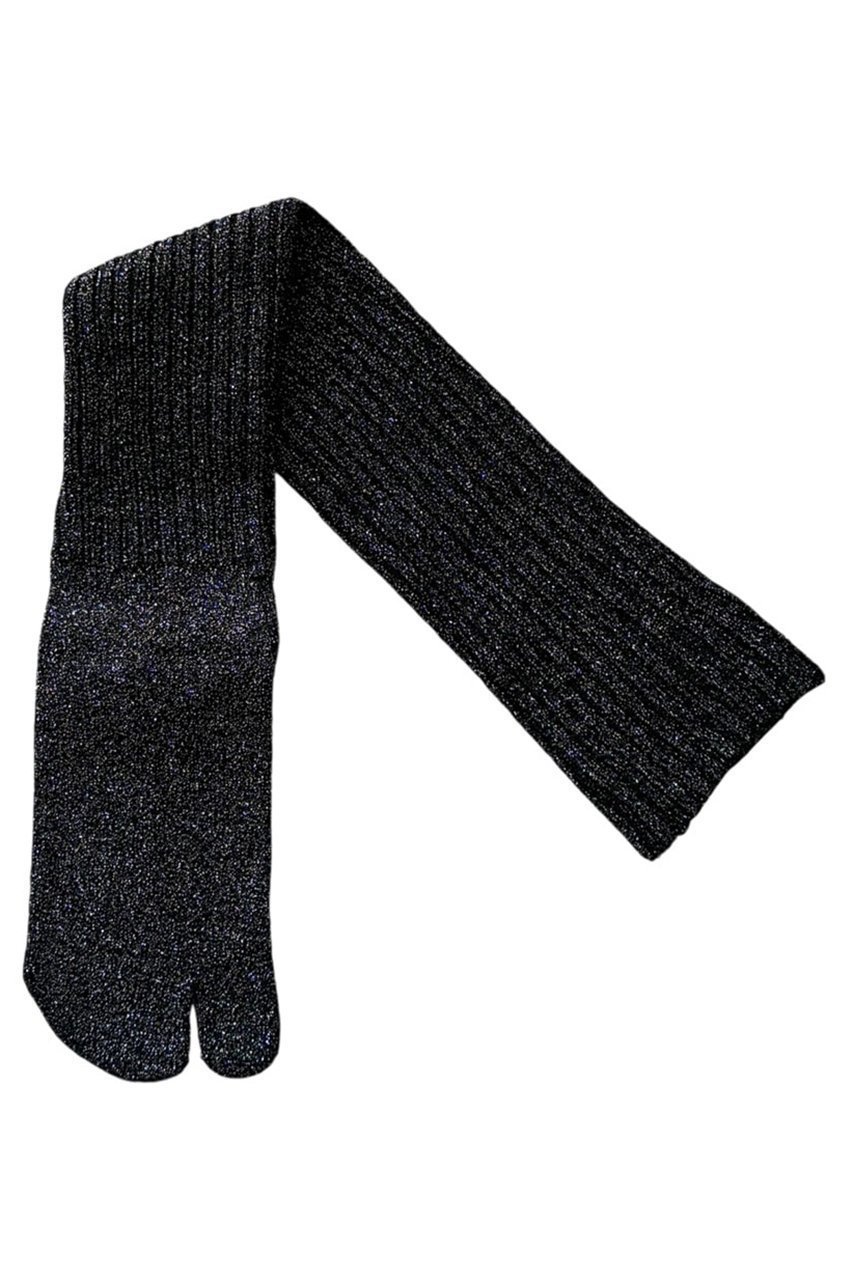 【ダブルアンドエフダブル/w&fw】のラメ TABIリブハイソックス インテリア・キッズ・メンズ・レディースファッション・服の通販 founy(ファニー) 　ファッション　Fashion　レディースファッション　Fashion for Women　ソックス&靴下　Socks & Hosiery　レッグウェア・ストッキング　Legwear & Hosiery　くるぶし　Ankle-Length　シルク　Silk, 100% Silk　ソックス　Socks, Hosiery　タンブラー　Tumbler, Travel Mug　ホールガーメント　WholeGarment, Seamless Knit　ロング　Long, Long-Length　人気　Popular, Best Seller　定番　Standard, Basic Item　ブラック|ID: prp329100004311588 ipo3291000000032816697