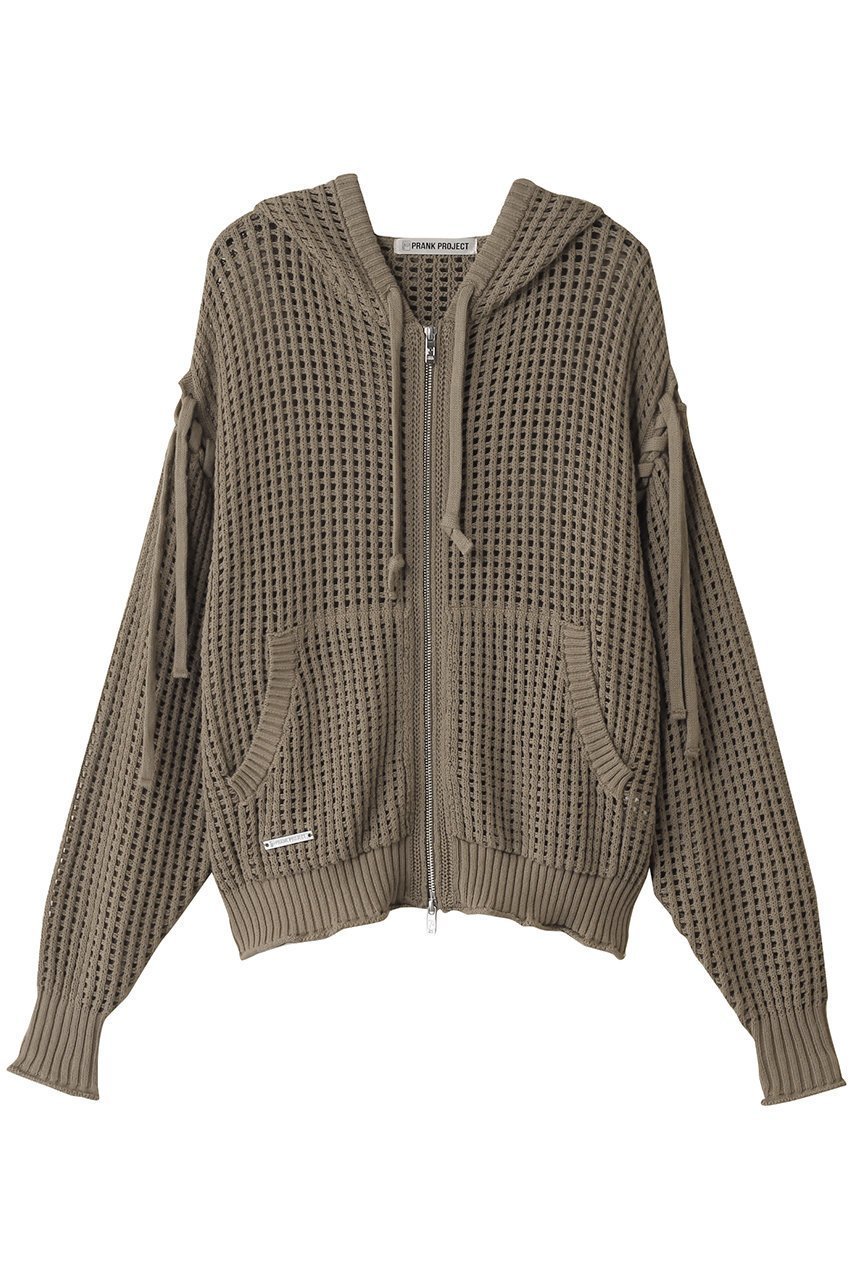 【プランク プロジェクト/PRANK PROJECT】のメッシュニットフーディ / Mesh Knit Hoodie インテリア・キッズ・メンズ・レディースファッション・服の通販 founy(ファニー) 　ファッション　Fashion　レディースファッション　Fashion for Women　トップス・カットソー　Cut & Sew Tops　ニット　Knit Tops & Sweaters　レディースパーカー・カジュアルフーディー　Casual Hoodies & Sweatshirts　パーカー　Hoodie, Parka　メッシュ　Mesh, Net Fabric　レース　Lace, Lace Fabric　MOC(モカ)|ID: prp329100004311589 ipo3291000000032952592