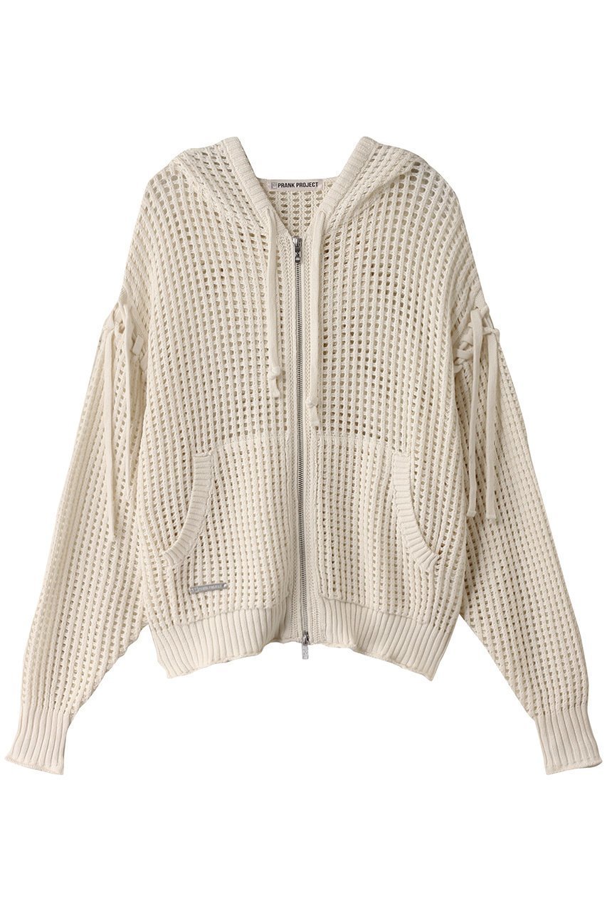 【プランク プロジェクト/PRANK PROJECT】のメッシュニットフーディ / Mesh Knit Hoodie インテリア・キッズ・メンズ・レディースファッション・服の通販 founy(ファニー) 　ファッション　Fashion　レディースファッション　Fashion for Women　トップス・カットソー　Cut & Sew Tops　ニット　Knit Tops & Sweaters　レディースパーカー・カジュアルフーディー　Casual Hoodies & Sweatshirts　パーカー　Hoodie, Parka　メッシュ　Mesh, Net Fabric　レース　Lace, Lace Fabric　WHT(ホワイト)|ID: prp329100004311589 ipo3291000000032952596