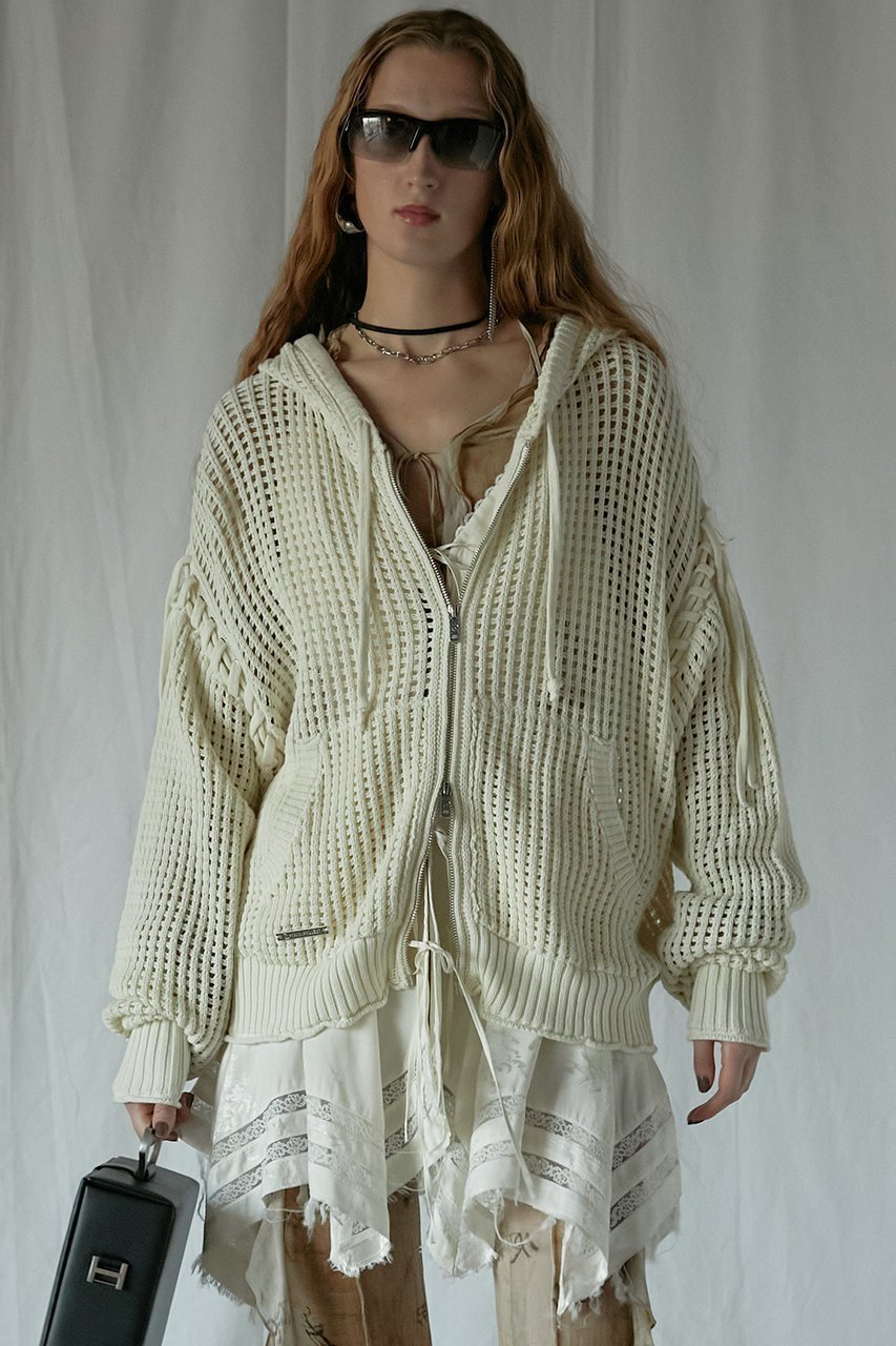 【プランク プロジェクト/PRANK PROJECT】のメッシュニットフーディ / Mesh Knit Hoodie 人気、トレンドファッション・服の通販 founy(ファニー) 　ファッション　Fashion　レディースファッション　Fashion for Women　トップス・カットソー　Cut & Sew Tops　ニット　Knit Tops & Sweaters　レディースパーカー・カジュアルフーディー　Casual Hoodies & Sweatshirts　パーカー　Hoodie, Parka　メッシュ　Mesh, Net Fabric　レース　Lace, Lace Fabric　other-6|ID: prp329100004311589 ipo3291000000032952618