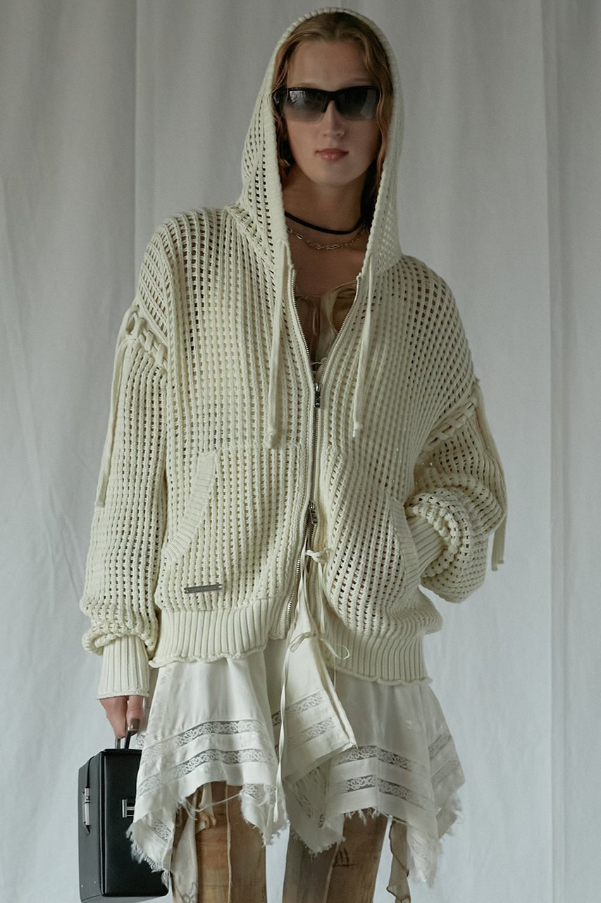 【プランク プロジェクト/PRANK PROJECT】のメッシュニットフーディ / Mesh Knit Hoodie 人気、トレンドファッション・服の通販 founy(ファニー) 　ファッション　Fashion　レディースファッション　Fashion for Women　トップス・カットソー　Cut & Sew Tops　ニット　Knit Tops & Sweaters　レディースパーカー・カジュアルフーディー　Casual Hoodies & Sweatshirts　パーカー　Hoodie, Parka　メッシュ　Mesh, Net Fabric　レース　Lace, Lace Fabric　other-8|ID: prp329100004311589 ipo3291000000032952625