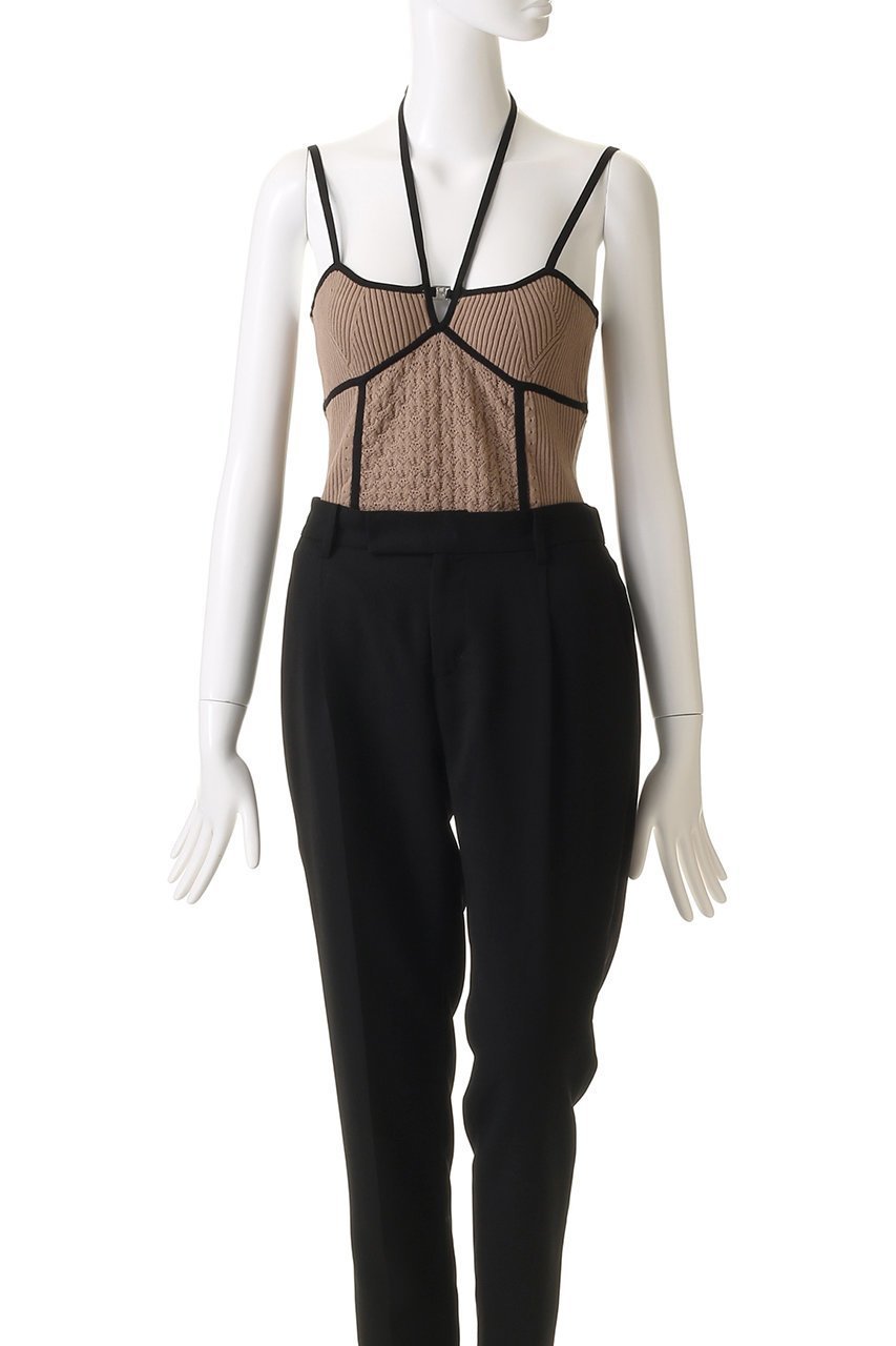 【プランク プロジェクト/PRANK PROJECT】のアイレットニットボディスーツ / Eyelet Knit Bodysuit 人気、トレンドファッション・服の通販 founy(ファニー) 　ファッション　Fashion　レディースファッション　Fashion for Women　トップス・カットソー　Cut & Sew Tops　ニット　Knit Tops & Sweaters　キャミソール&ノースリーブ　Camisoles & Sleeveless Tops　シャツ・ブラウス・オフィスカジュアル　Elegant Blouses & Button-Ups　ロングTシャツ・Tシャツ　Longline T-Shirts & Tees　カットソー・ベーシックTシャツ　Cut-and-Sewn Tops / Stretch Tees & Basics　アイレット　Eyelet Lace　インナー　Innerwear　キャミソール　Camisole, Spaghetti Strap Top　ジャケット　Jacket, Outerwear　スーツ　Suit, Formalwear　タンク　Tank Top, Sleeveless Top　フロント　Front, Front Design　メタル　Metal, Metal Parts　ラップ　Wrap, Wrap Design　おすすめ　Recommended / Our Picks　夏　Summer　エレガント 上品　Elegant　other-2|ID: prp329100004311590 ipo3291000000032860191