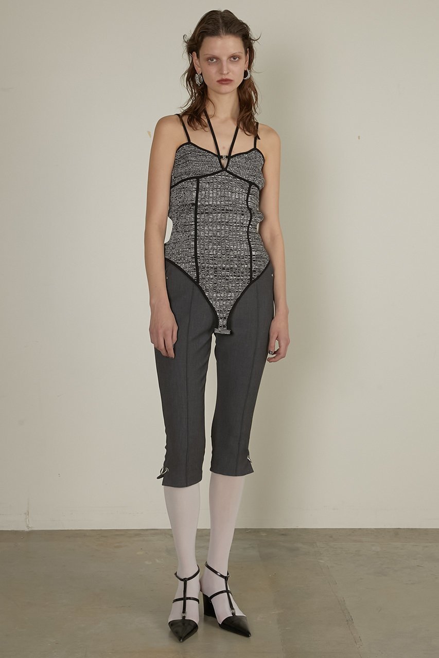 【プランク プロジェクト/PRANK PROJECT】のアイレットニットボディスーツ / Eyelet Knit Bodysuit 人気、トレンドファッション・服の通販 founy(ファニー) 　ファッション　Fashion　レディースファッション　Fashion for Women　トップス・カットソー　Cut & Sew Tops　ニット　Knit Tops & Sweaters　キャミソール&ノースリーブ　Camisoles & Sleeveless Tops　シャツ・ブラウス・オフィスカジュアル　Elegant Blouses & Button-Ups　ロングTシャツ・Tシャツ　Longline T-Shirts & Tees　カットソー・ベーシックTシャツ　Cut-and-Sewn Tops / Stretch Tees & Basics　アイレット　Eyelet Lace　インナー　Innerwear　キャミソール　Camisole, Spaghetti Strap Top　ジャケット　Jacket, Outerwear　スーツ　Suit, Formalwear　タンク　Tank Top, Sleeveless Top　フロント　Front, Front Design　メタル　Metal, Metal Parts　ラップ　Wrap, Wrap Design　おすすめ　Recommended / Our Picks　夏　Summer　エレガント 上品　Elegant　other-7|ID: prp329100004311590 ipo3291000000032860217