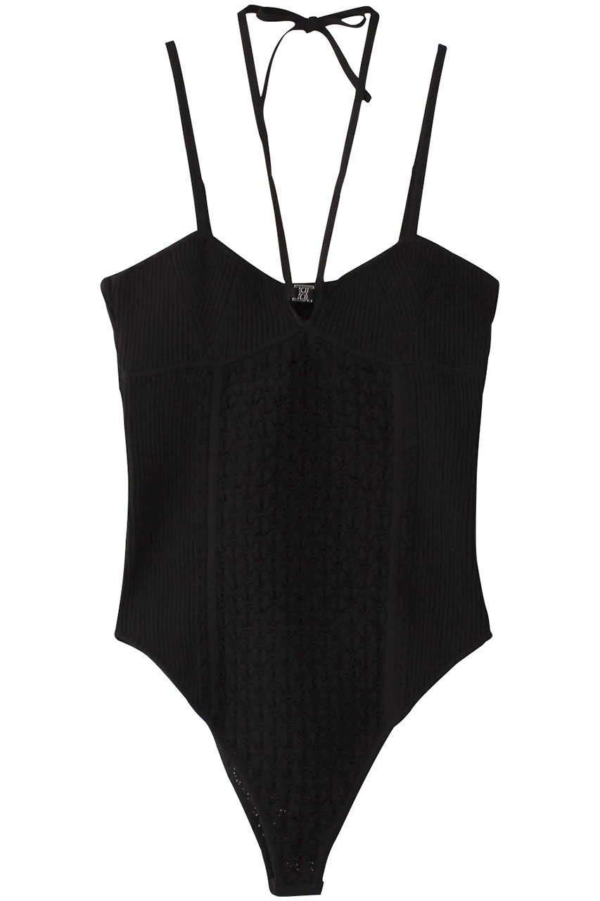 【プランク プロジェクト/PRANK PROJECT】のアイレットニットボディスーツ / Eyelet Knit Bodysuit インテリア・キッズ・メンズ・レディースファッション・服の通販 founy(ファニー) 　ファッション　Fashion　レディースファッション　Fashion for Women　トップス・カットソー　Cut & Sew Tops　ニット　Knit Tops & Sweaters　キャミソール&ノースリーブ　Camisoles & Sleeveless Tops　シャツ・ブラウス・オフィスカジュアル　Elegant Blouses & Button-Ups　ロングTシャツ・Tシャツ　Longline T-Shirts & Tees　カットソー・ベーシックTシャツ　Cut-and-Sewn Tops / Stretch Tees & Basics　アイレット　Eyelet Lace　インナー　Innerwear　キャミソール　Camisole, Spaghetti Strap Top　ジャケット　Jacket, Outerwear　スーツ　Suit, Formalwear　タンク　Tank Top, Sleeveless Top　フロント　Front, Front Design　メタル　Metal, Metal Parts　ラップ　Wrap, Wrap Design　おすすめ　Recommended / Our Picks　夏　Summer　エレガント 上品　Elegant　BLK(ブラック)|ID: prp329100004311590 ipo3291000000034421184