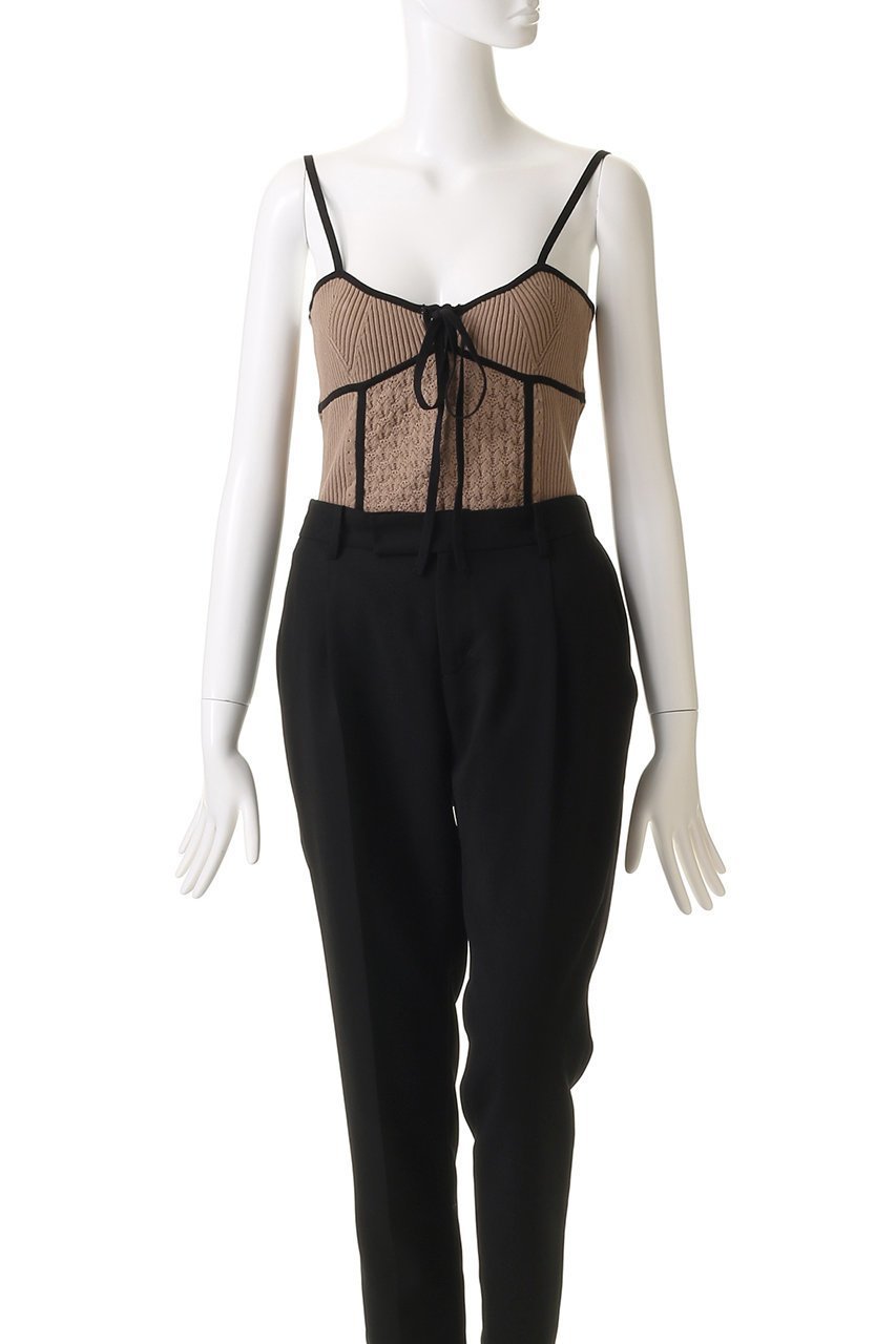 【プランク プロジェクト/PRANK PROJECT】のアイレットニットボディスーツ / Eyelet Knit Bodysuit 人気、トレンドファッション・服の通販 founy(ファニー) 　ファッション　Fashion　レディースファッション　Fashion for Women　トップス・カットソー　Cut & Sew Tops　ニット　Knit Tops & Sweaters　キャミソール&ノースリーブ　Camisoles & Sleeveless Tops　シャツ・ブラウス・オフィスカジュアル　Elegant Blouses & Button-Ups　ロングTシャツ・Tシャツ　Longline T-Shirts & Tees　カットソー・ベーシックTシャツ　Cut-and-Sewn Tops / Stretch Tees & Basics　アイレット　Eyelet Lace　インナー　Innerwear　キャミソール　Camisole, Spaghetti Strap Top　ジャケット　Jacket, Outerwear　スーツ　Suit, Formalwear　タンク　Tank Top, Sleeveless Top　フロント　Front, Front Design　メタル　Metal, Metal Parts　ラップ　Wrap, Wrap Design　おすすめ　Recommended / Our Picks　夏　Summer　エレガント 上品　Elegant　other-6|ID: prp329100004311590 ipo3291000000034421190