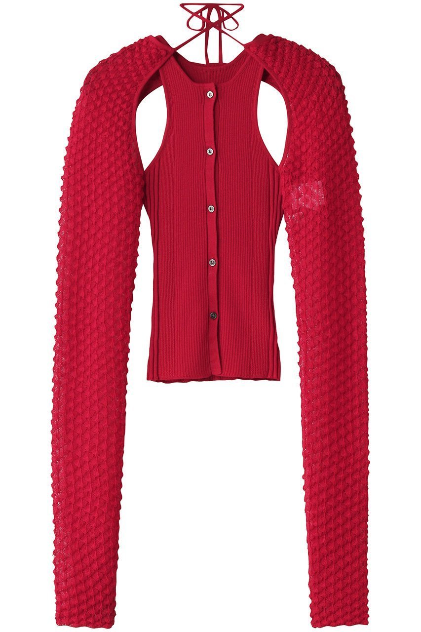 【プランク プロジェクト/PRANK PROJECT】のボレロセットコンビニット / Bolero Set Combi Knit インテリア・キッズ・メンズ・レディースファッション・服の通販 founy(ファニー) 　ファッション　Fashion　レディースファッション　Fashion for Women　トップス・カットソー　Cut & Sew Tops　ニット　Knit Tops & Sweaters　カーディガン・羽織り　Layered Style Cardigans　インナー　Innerwear　カーディガン　Cardigan, Knitwear　タンク　Tank Top, Sleeveless Top　バランス　Balance, Style Balance　ボレロ　Bolero, Short Cardigan　夏　Summer　RED(レッド)|ID: prp329100004311591 ipo3291000000032956919