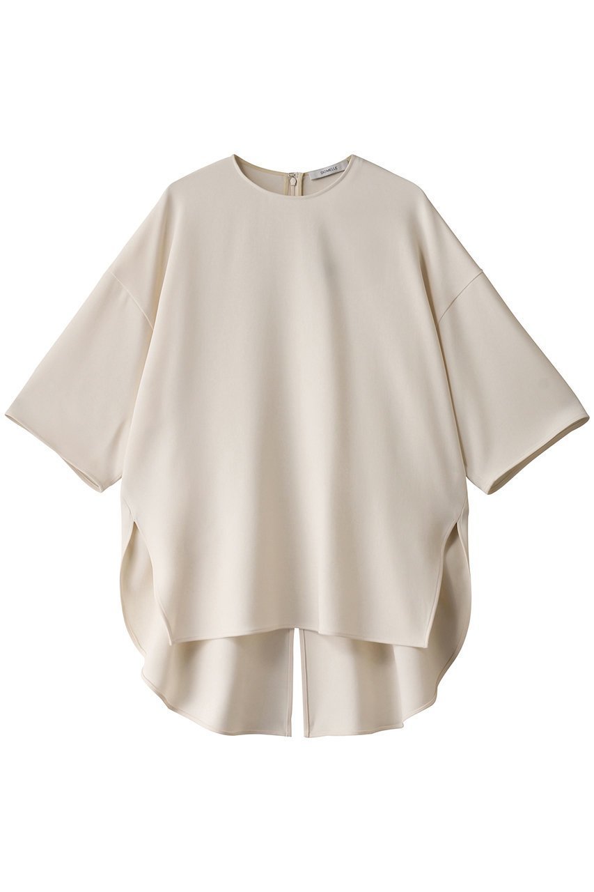 【ドメル/DOMELLE】のバック ラウンド ヘム ブラウス インテリア・キッズ・メンズ・レディースファッション・服の通販 founy(ファニー) ファッション Fashion レディースファッション Fashion for Women トップス・カットソー Cut & Sew Tops シャツ・ブラウス・オフィスカジュアル Elegant Blouses & Button-Ups バッグ Bags インナー Innerwear カッティング Cutting Detail ショート Short, Short Length シンプル Simple, Minimal ジャケット Jacket, Outerwear スリーブ Sleeve, Long Sleeve / Short Sleeve ドレープ Drape, Draping Fabric ラウンド Round, Round Neck 定番 Standard, Basic Item アイボリー|ID: prp329100004311593 ipo3291000000032880353