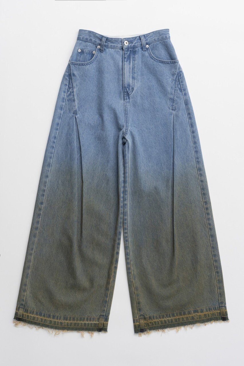 【プランク プロジェクト/PRANK PROJECT】のグラデーションワイドデニムパンツ / Gradient Wide Denim Pants 人気、トレンドファッション・服の通販 founy(ファニー) 　ファッション　Fashion　レディースファッション　WOMEN　パンツ　Pants　デニムパンツ　Denim Pants　グラデーション　Gradation　ケミカル　Chemical　ストレート　Straight　セットアップ　Set Up　デニム　Denim　ブリーチ　Bleach　ワイド　Wide　おすすめ　Recommend　NEW・新作・新着・新入荷　New Arrivals　 other-1|ID: prp329100004311605 ipo3291000000029895158