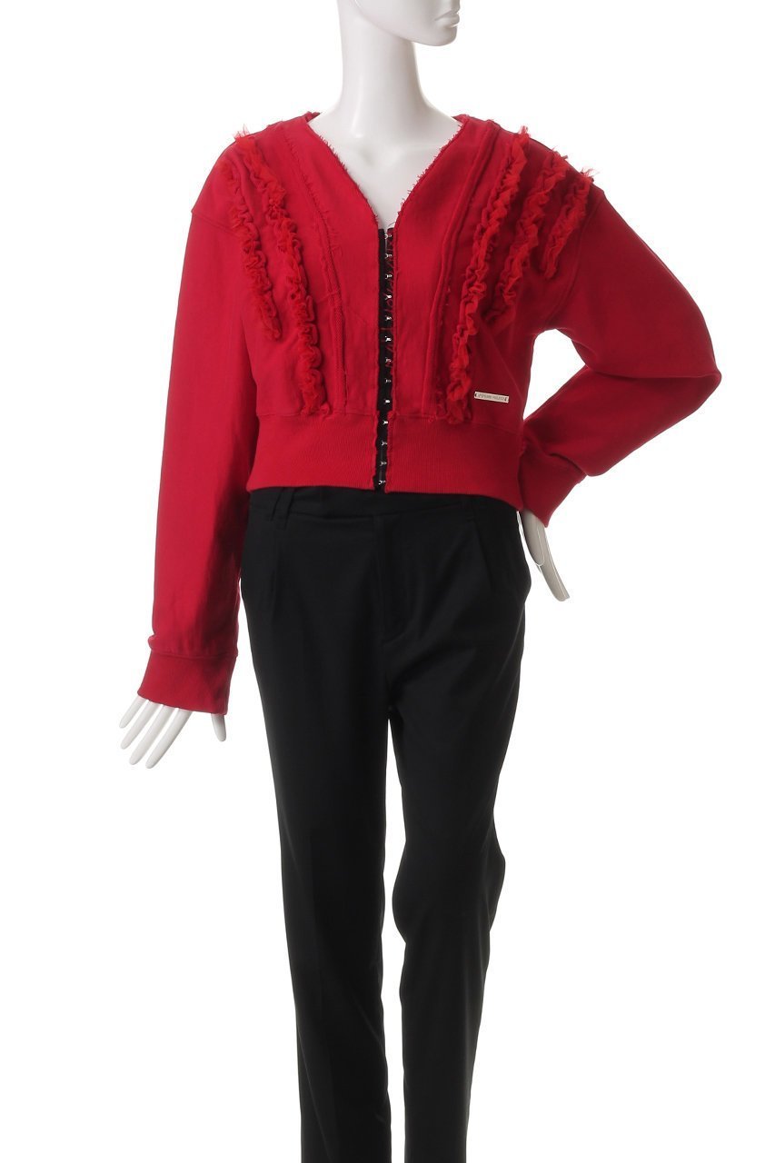 【プランク プロジェクト/PRANK PROJECT】のフリルスウェットカーディガン / Frills Sweatshirt Cardigan 人気、トレンドファッション・服の通販 founy(ファニー) 　ファッション　Fashion　レディースファッション　Fashion for Women　トップス・カットソー　Cut & Sew Tops　カーディガン・羽織り　Layered Style Cardigans　シャツ・ブラウス・オフィスカジュアル　Elegant Blouses & Button-Ups　レディースパーカー・カジュアルフーディー　Casual Hoodies & Sweatshirts　ロングTシャツ・Tシャツ　Longline T-Shirts & Tees　スウェット・クルーネックトップス　Sweatshirts & Crewnecks / Relaxed Fit Sweat Tops　カットソー・ベーシックTシャツ　Cut-and-Sewn Tops / Stretch Tees & Basics　カーディガン　Cardigan, Knitwear　キャミワンピース　Cami Dress, Slip Dress　スウェット / スエット　Sweatshirt, Sweatwear　フリル　Frill, Ruffle　エレガント 上品　Elegant　洗える　Machine Washable　軽量　Lightweight, Ultra Light　other-2|ID: prp329100004311607 ipo3291000000032875022