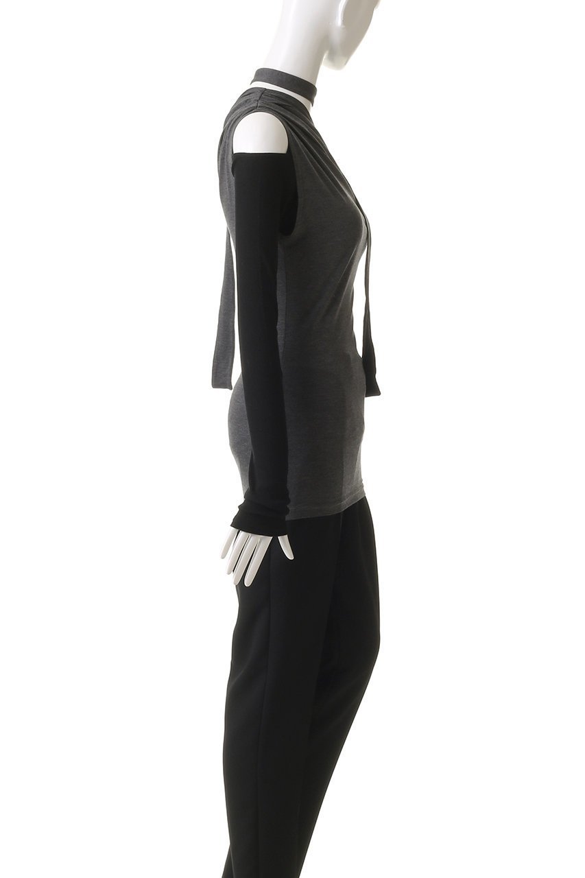 【プランク プロジェクト/PRANK PROJECT】のワンショルレイヤードトップ / One Shoulder Layered Top 人気、トレンドファッション・服の通販 founy(ファニー) 　ファッション　Fashion　レディースファッション　Fashion for Women　トップス・カットソー　Cut & Sew Tops　キャミソール&ノースリーブ　Camisoles & Sleeveless Tops　シャツ・ブラウス・オフィスカジュアル　Elegant Blouses & Button-Ups　ロングTシャツ・Tシャツ　Longline T-Shirts & Tees　カットソー・ベーシックTシャツ　Cut-and-Sewn Tops / Stretch Tees & Basics　インナー　Innerwear　エアリー　Airy Texture　カットソー　Cut and Sewn Top　キャミソール　Camisole, Spaghetti Strap Top　ギャザー　Gathered, Ruffled　スリーブ　Sleeve, Long Sleeve / Short Sleeve　タンク　Tank Top, Sleeveless Top　チョーカー　Tulle, Mesh Fabric　ドレープ　Drape, Draping Fabric　ボトム　Bottoms, Lower Wear　ロング　Long, Long-Length　長袖　Long Sleeve, Full Sleeve　other-3|ID: prp329100004311608 ipo3291000000032880793