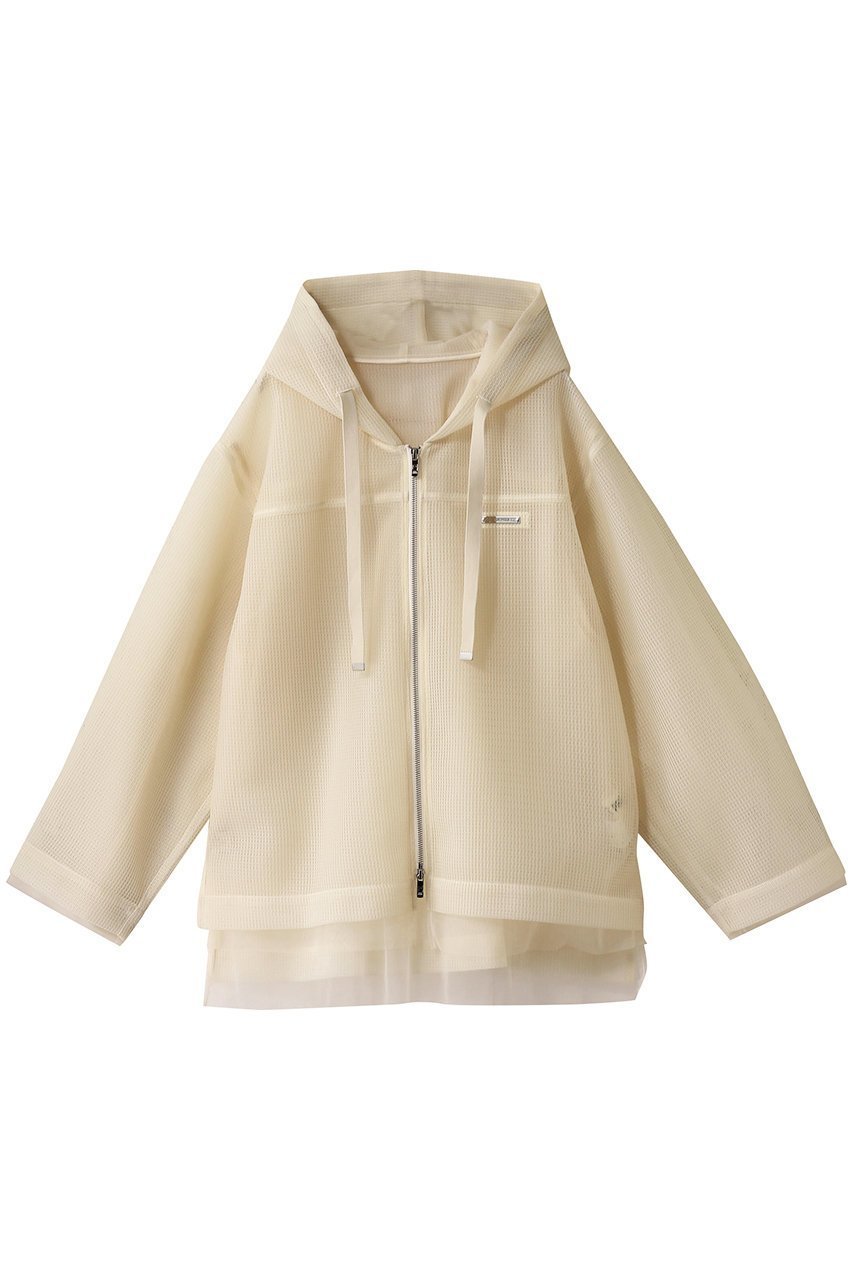 【プランク プロジェクト/PRANK PROJECT】のチュールレイヤードパーカー / Tulle Layered Hoodie インテリア・キッズ・メンズ・レディースファッション・服の通販 founy(ファニー) 　ファッション　Fashion　レディースファッション　Fashion for Women　トップス・カットソー　Cut & Sew Tops　シャツ・ブラウス・オフィスカジュアル　Elegant Blouses & Button-Ups　レディースパーカー・カジュアルフーディー　Casual Hoodies & Sweatshirts　ロングTシャツ・Tシャツ　Longline T-Shirts & Tees　スウェット・クルーネックトップス　Sweatshirts & Crewnecks / Relaxed Fit Sweat Tops　カットソー・ベーシックTシャツ　Cut-and-Sewn Tops / Stretch Tees & Basics　インナー　Innerwear　シアー　Sheer, See-Through　ダブル　Double, Double-Breasted　チュール　Tulip, Tulip Motif　フォルム　Silhouette, Form　メッシュ　Mesh, Net Fabric　ラッセル　Raschel, Raschel Lace　羽織　Haori, Light Jacket　IVR(アイボリー)|ID: prp329100004311609 ipo3291000000032880305