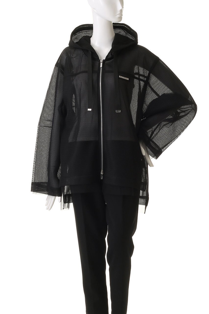 【プランク プロジェクト/PRANK PROJECT】のチュールレイヤードパーカー / Tulle Layered Hoodie 人気、トレンドファッション・服の通販 founy(ファニー) 　ファッション　Fashion　レディースファッション　Fashion for Women　トップス・カットソー　Cut & Sew Tops　シャツ・ブラウス・オフィスカジュアル　Elegant Blouses & Button-Ups　レディースパーカー・カジュアルフーディー　Casual Hoodies & Sweatshirts　ロングTシャツ・Tシャツ　Longline T-Shirts & Tees　スウェット・クルーネックトップス　Sweatshirts & Crewnecks / Relaxed Fit Sweat Tops　カットソー・ベーシックTシャツ　Cut-and-Sewn Tops / Stretch Tees & Basics　インナー　Innerwear　シアー　Sheer, See-Through　ダブル　Double, Double-Breasted　チュール　Tulip, Tulip Motif　フォルム　Silhouette, Form　メッシュ　Mesh, Net Fabric　ラッセル　Raschel, Raschel Lace　羽織　Haori, Light Jacket　other-2|ID: prp329100004311609 ipo3291000000032880310