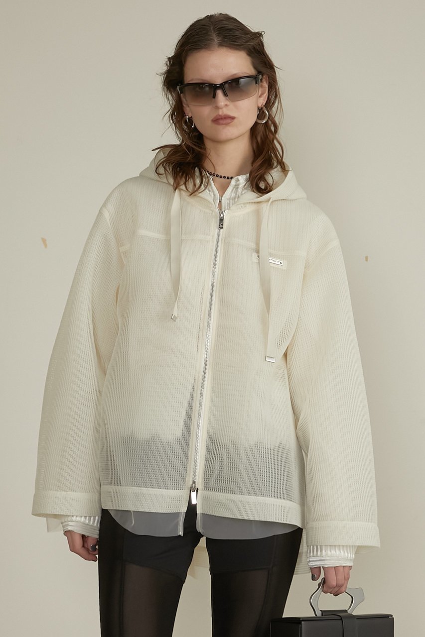【プランク プロジェクト/PRANK PROJECT】のチュールレイヤードパーカー / Tulle Layered Hoodie 人気、トレンドファッション・服の通販 founy(ファニー) 　ファッション　Fashion　レディースファッション　Fashion for Women　トップス・カットソー　Cut & Sew Tops　シャツ・ブラウス・オフィスカジュアル　Elegant Blouses & Button-Ups　レディースパーカー・カジュアルフーディー　Casual Hoodies & Sweatshirts　ロングTシャツ・Tシャツ　Longline T-Shirts & Tees　スウェット・クルーネックトップス　Sweatshirts & Crewnecks / Relaxed Fit Sweat Tops　カットソー・ベーシックTシャツ　Cut-and-Sewn Tops / Stretch Tees & Basics　インナー　Innerwear　シアー　Sheer, See-Through　ダブル　Double, Double-Breasted　チュール　Tulip, Tulip Motif　フォルム　Silhouette, Form　メッシュ　Mesh, Net Fabric　ラッセル　Raschel, Raschel Lace　羽織　Haori, Light Jacket　other-7|ID: prp329100004311609 ipo3291000000032880344