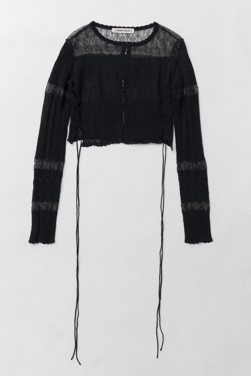 【プランク プロジェクト/PRANK PROJECT】のレースニットカーディガン / Lace Knit Cardigan 人気、トレンドファッション・服の通販 founy(ファニー) 　ファッション　Fashion　レディースファッション　WOMEN　トップス・カットソー　Tops/Tshirt　ニット　Knit Tops　カーディガン　Cardigans　インナー　Inner　カーディガン　Cardigan　コルセット　Corset　シアー　Sheer　パターン　Pattern　レース　Race　NEW・新作・新着・新入荷　New Arrivals　 other-1|ID: prp329100004311613 ipo3291000000029895190