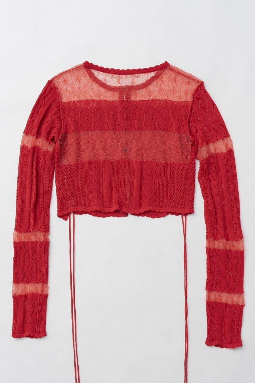 【プランク プロジェクト/PRANK PROJECT】のレースニットカーディガン / Lace Knit Cardigan 人気、トレンドファッション・服の通販 founy(ファニー) 　ファッション　Fashion　レディースファッション　WOMEN　トップス・カットソー　Tops/Tshirt　ニット　Knit Tops　カーディガン　Cardigans　インナー　Inner　カーディガン　Cardigan　コルセット　Corset　シアー　Sheer　パターン　Pattern　レース　Race　other-6|ID: prp329100004311613 ipo3291000000031366390