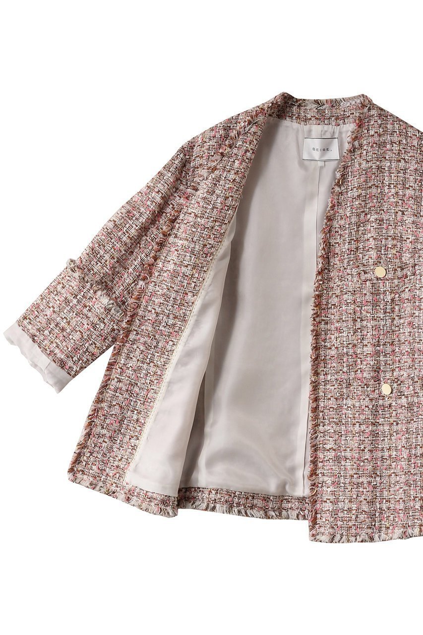 【ベイジ,/BEIGE,】のTEASEL(テーゼル)/オーバーサイズツイードジャケット 人気、トレンドファッション・服の通販 founy(ファニー) 　ファッション　Fashion　レディースファッション　Fashion for Women　アウター　Coat / Outerwear Collection　レディースジャケット・軽アウター　Jackets　ジャケット　Jacket, Outerwear　ツイード　Twill, Twill Weave　フリンジ　Fringe, Tassel　other-6|ID: prp329100004311618 ipo3291000000032932906