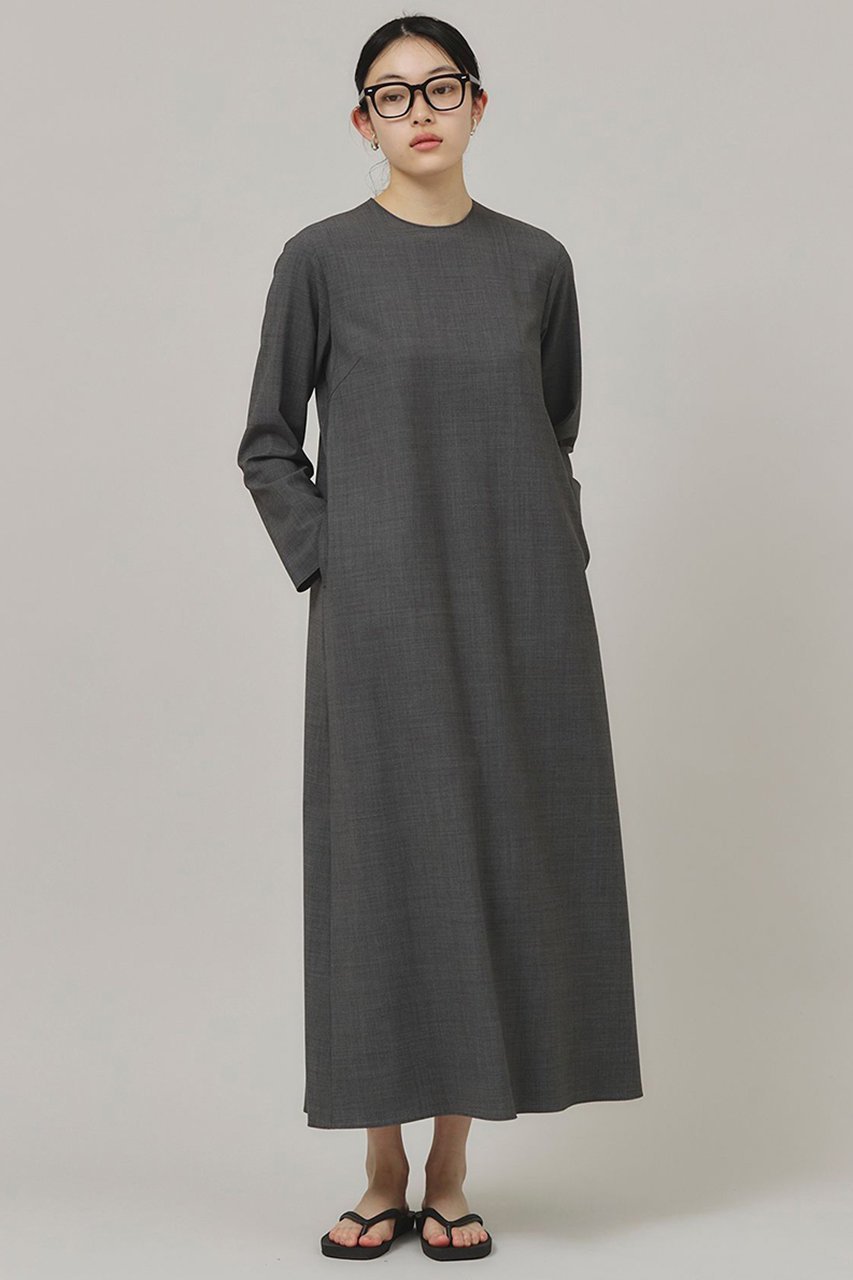 【カレンソロジー/Curensology】のウールブレンドナローワンピース インテリア・キッズ・メンズ・レディースファッション・服の通販 founy(ファニー) 　ファッション　Fashion　レディースファッション　Fashion for Women　ワンピース　Dresses　チュニック　Tunic Tops & Dresses　シンプル　Simple, Minimal　ストレッチ　Stretch, Stretchy Fabric　チュニック　Tunic, Long Top　ポケット　Pocket, Pocket Detail　ロング　Long, Long-Length　グレー|ID: prp329100004311628 ipo3291000000032876360