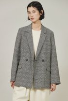 【カレンソロジー/Curensology】のグレンチェックカラミジャケット 人気、トレンドファッション・服の通販 founy(ファニー) ファッション Fashion レディースファッション Fashion for Women アウター Coat / Outerwear Collection レディースジャケット・軽アウター Jackets なめらか Smooth, Silky Texture クラシック Classic, Timeless Style シルク Silk, 100% Silk ジャケット Jacket, Outerwear ダブル Double, Double-Breasted チェック Check, Plaid, Tartan リネン Linen, Linen Fabric リラックス Relax, Relaxed Fit thumbnail ブラック|ID: prp329100004311654 ipo3291000000032958180