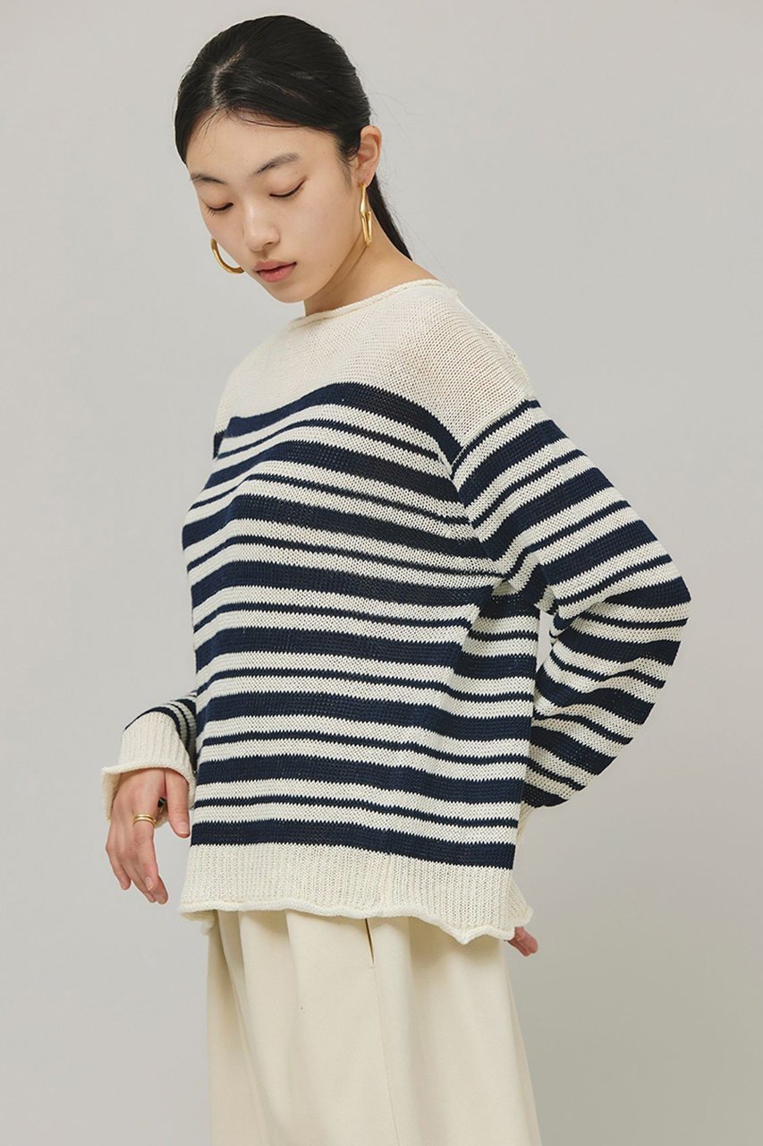 【カレンソロジー/Curensology】のマルチボーダーニットプルオーバー 人気、トレンドファッション・服の通販 founy(ファニー) 　ファッション　Fashion　レディースファッション　WOMEN　トップス・カットソー　Tops/Tshirt　ニット　Knit Tops　プルオーバー　Pullover　サマー　Summer　ボーダー　Border　ランダム　Random　リネン　Linen　リラックス　Relax　ルーズ　Loose　other-3|ID: prp329100004311655 ipo3291000000031366628
