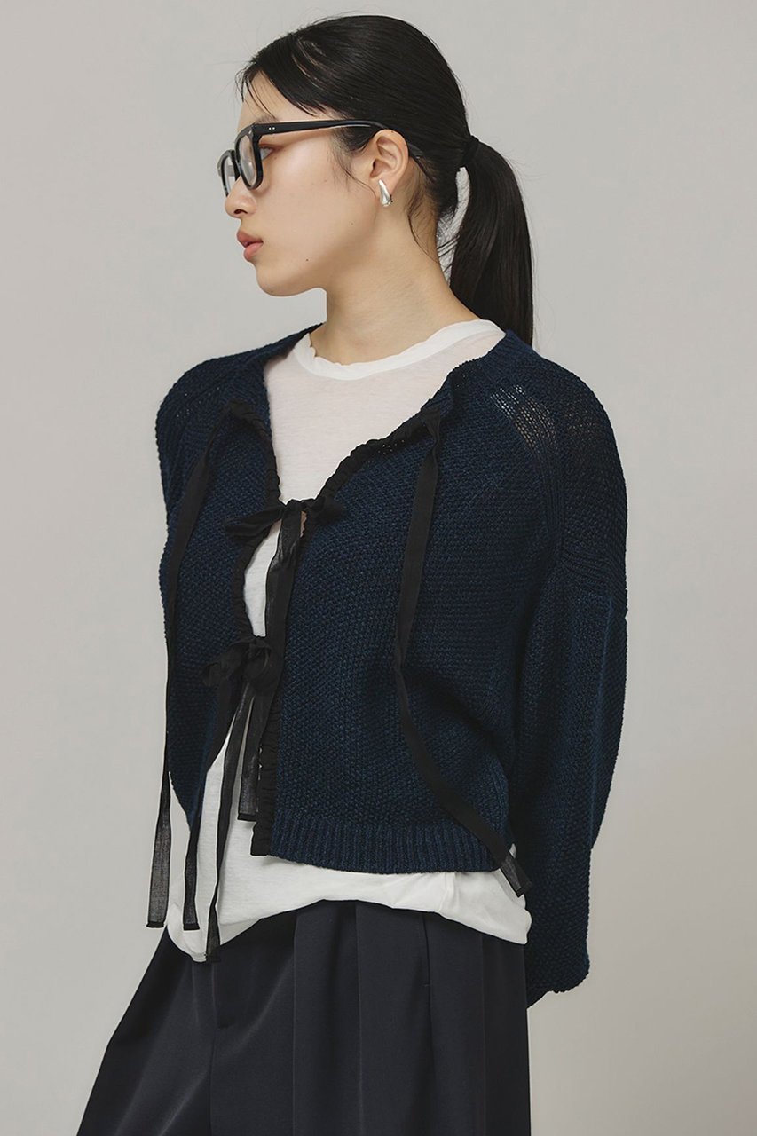 【カレンソロジー/Curensology】の2WAYリボンニットプルオーバー 人気、トレンドファッション・服の通販 founy(ファニー) 　ファッション　Fashion　レディースファッション　Ladies' Fashion Online　トップス・カットソー　Tops/Tshirt　ニット　Knit Tops　プルオーバー　Pullover　イタリア　Italy　カーディガン　Cardigan　リネン　Linen　リボン　Ribbon　再入荷　Restock/Back In Stock/Re Arrival　other-3|ID: prp329100004311656 ipo3291000000032613500