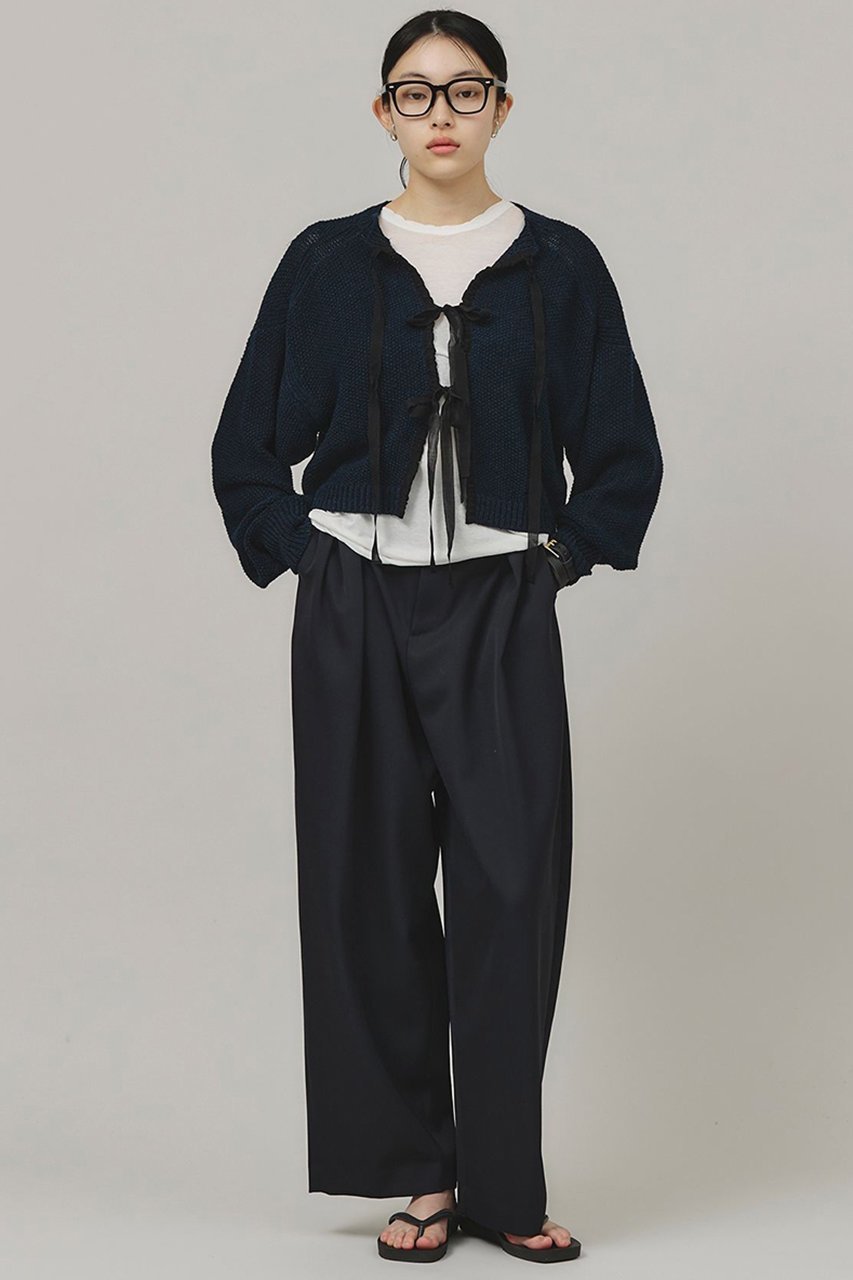 【カレンソロジー/Curensology】の2WAYリボンニットプルオーバー 人気、トレンドファッション・服の通販 founy(ファニー) 　ファッション　Fashion　レディースファッション　Ladies' Fashion Online　トップス・カットソー　Tops/Tshirt　ニット　Knit Tops　プルオーバー　Pullover　イタリア　Italy　カーディガン　Cardigan　リネン　Linen　リボン　Ribbon　再入荷　Restock/Back In Stock/Re Arrival　other-5|ID: prp329100004311656 ipo3291000000032613502