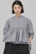 【カレンソロジー/Curensology】のストライプレイヤードギャザーブラウス 人気、トレンドファッション・服の通販 founy(ファニー) ファッション Fashion レディースファッション Fashion for Women トップス・カットソー Cut & Sew Tops シャツ・ブラウス・オフィスカジュアル Elegant Blouses & Button-Ups エアリー Airy Texture ギャザー Gathered, Ruffled ショート Short, Short Length スタイリッシュ Stylish, Fashionable ストライプ Stripe, Striped Pattern スリーブ Sleeve, Long Sleeve / Short Sleeve ランダム Random, Irregular 春 Spring thumbnail ブラック|ID: prp329100004311657 ipo3291000000032810855