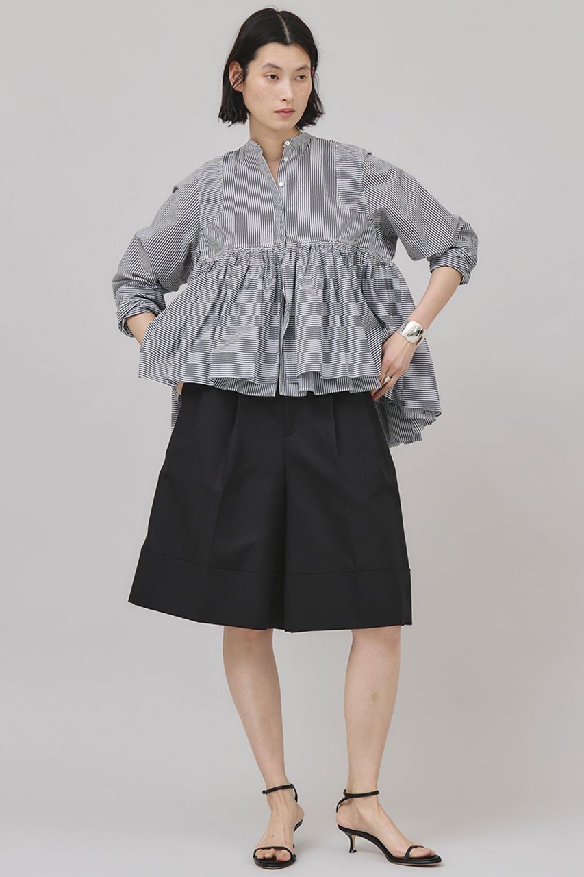 【カレンソロジー/Curensology】のストライプレイヤードギャザーブラウス 人気、トレンドファッション・服の通販 founy(ファニー) 　ファッション　Fashion　レディースファッション　Fashion for Women　トップス・カットソー　Cut & Sew Tops　シャツ・ブラウス・オフィスカジュアル　Elegant Blouses & Button-Ups　エアリー　Airy Texture　ギャザー　Gathered, Ruffled　ショート　Short, Short Length　スタイリッシュ　Stylish, Fashionable　ストライプ　Stripe, Striped Pattern　スリーブ　Sleeve, Long Sleeve / Short Sleeve　ランダム　Random, Irregular　春　Spring　other-6|ID: prp329100004311657 ipo3291000000032810860