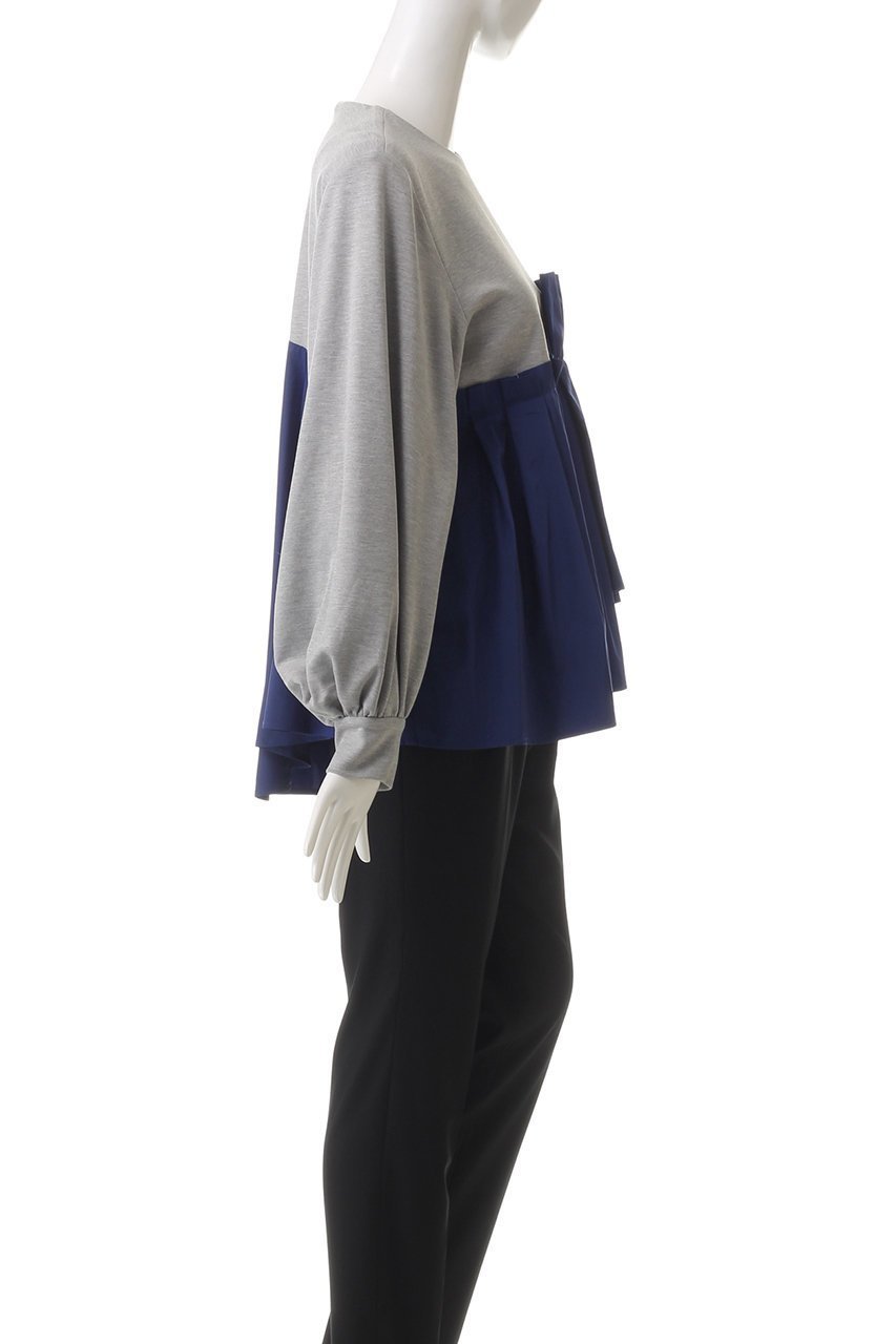 【ヒューエルミュージアム/hueLe Museum】の【STUMBLY】Taffeta Combination Pullover 人気、トレンドファッション・服の通販 founy(ファニー) 　ファッション　Fashion　レディースファッション　Fashion for Women　トップス・カットソー　Cut & Sew Tops　シャツ・ブラウス・オフィスカジュアル　Elegant Blouses & Button-Ups　ロングTシャツ・Tシャツ　Longline T-Shirts & Tees　カジュアルプルオーバー・ニットトップス　Pullovers & Knit Tops / Casual Pullovers　カットソー・ベーシックTシャツ　Cut-and-Sewn Tops / Stretch Tees & Basics　アシンメトリー　Asymmetrical Style　ギャザー　Gathered, Ruffled　シンプル　Simple, Minimal　スリーブ　Sleeve, Long Sleeve / Short Sleeve　フェミニン　Feminine, Girly　ボトム　Bottoms, Lower Wear　ロング　Long, Long-Length　other-3|ID: prp329100004311658 ipo3291000000035003365