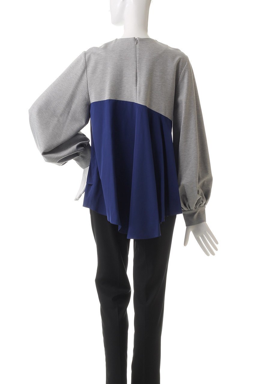 【ヒューエルミュージアム/hueLe Museum】の【STUMBLY】Taffeta Combination Pullover 人気、トレンドファッション・服の通販 founy(ファニー) 　ファッション　Fashion　レディースファッション　Fashion for Women　トップス・カットソー　Cut & Sew Tops　シャツ・ブラウス・オフィスカジュアル　Elegant Blouses & Button-Ups　ロングTシャツ・Tシャツ　Longline T-Shirts & Tees　カジュアルプルオーバー・ニットトップス　Pullovers & Knit Tops / Casual Pullovers　カットソー・ベーシックTシャツ　Cut-and-Sewn Tops / Stretch Tees & Basics　アシンメトリー　Asymmetrical Style　ギャザー　Gathered, Ruffled　シンプル　Simple, Minimal　スリーブ　Sleeve, Long Sleeve / Short Sleeve　フェミニン　Feminine, Girly　ボトム　Bottoms, Lower Wear　ロング　Long, Long-Length　other-4|ID: prp329100004311658 ipo3291000000035003366