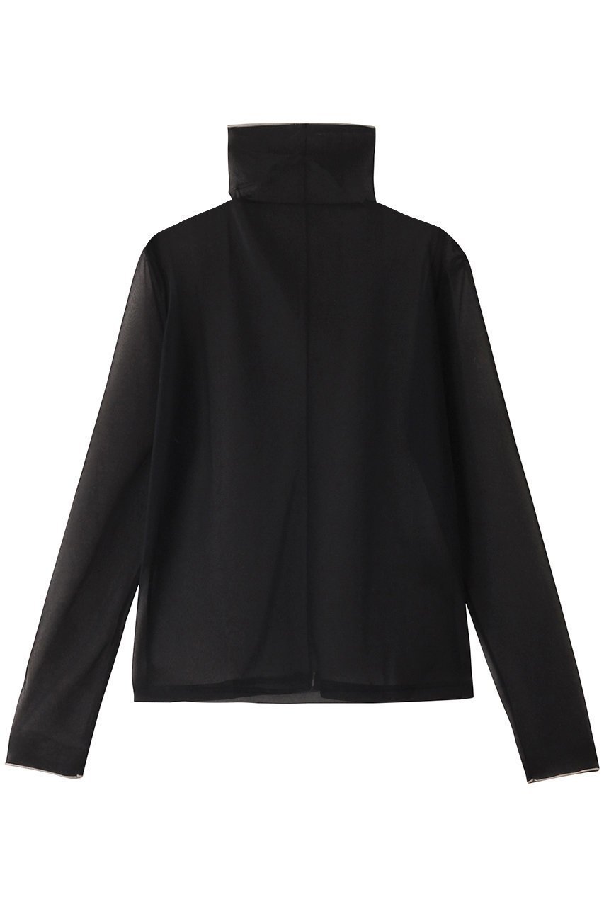 【ヒューエルミュージアム/hueLe Museum】の【STUMBLY】Sheer Jersey インテリア・キッズ・メンズ・レディースファッション・服の通販 founy(ファニー) 　ファッション　Fashion　レディースファッション　Fashion for Women　トップス・カットソー　Cut & Sew Tops　シャツ・ブラウス・オフィスカジュアル　Elegant Blouses & Button-Ups　ロングTシャツ・Tシャツ　Longline T-Shirts & Tees　カットソー・ベーシックTシャツ　Cut-and-Sewn Tops / Stretch Tees & Basics　シアー　Sheer, See-Through　シンプル　Simple, Minimal　スリーブ　Sleeve, Long Sleeve / Short Sleeve　デニム　Denim, Jeans Material　ハイネック　High Neck, Mock Neck　ロング　Long, Long-Length　エレガント 上品　Elegant　今季　This Season, Current Season　ブラック|ID: prp329100004311659 ipo3291000000032892992