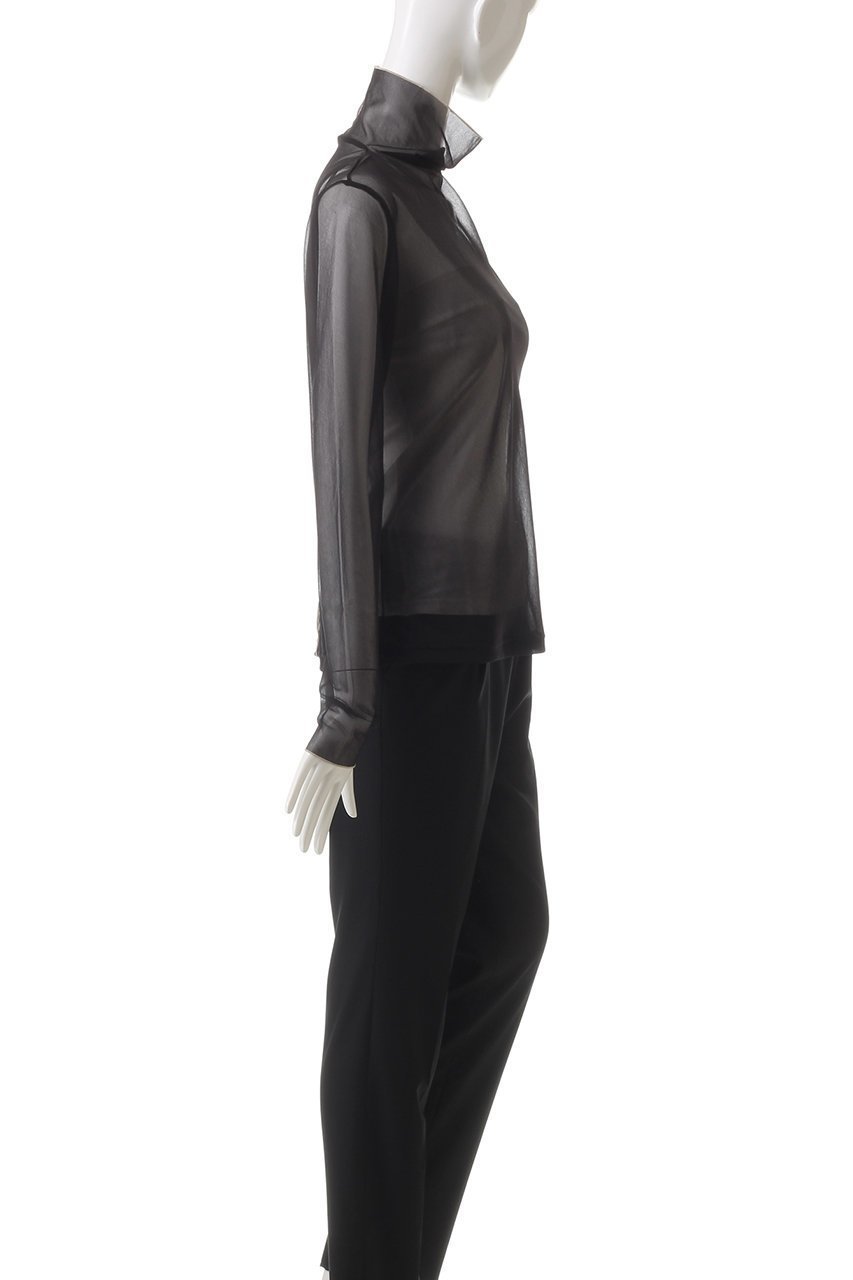 【ヒューエルミュージアム/hueLe Museum】の【STUMBLY】Sheer Jersey 人気、トレンドファッション・服の通販 founy(ファニー) 　ファッション　Fashion　レディースファッション　Fashion for Women　トップス・カットソー　Cut & Sew Tops　シャツ・ブラウス・オフィスカジュアル　Elegant Blouses & Button-Ups　ロングTシャツ・Tシャツ　Longline T-Shirts & Tees　カットソー・ベーシックTシャツ　Cut-and-Sewn Tops / Stretch Tees & Basics　シアー　Sheer, See-Through　シンプル　Simple, Minimal　スリーブ　Sleeve, Long Sleeve / Short Sleeve　デニム　Denim, Jeans Material　ハイネック　High Neck, Mock Neck　ロング　Long, Long-Length　エレガント 上品　Elegant　今季　This Season, Current Season　other-3|ID: prp329100004311659 ipo3291000000032893004