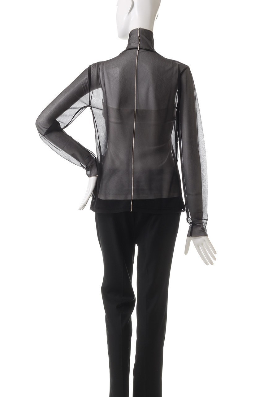 【ヒューエルミュージアム/hueLe Museum】の【STUMBLY】Sheer Jersey 人気、トレンドファッション・服の通販 founy(ファニー) 　ファッション　Fashion　レディースファッション　Fashion for Women　トップス・カットソー　Cut & Sew Tops　シャツ・ブラウス・オフィスカジュアル　Elegant Blouses & Button-Ups　ロングTシャツ・Tシャツ　Longline T-Shirts & Tees　カットソー・ベーシックTシャツ　Cut-and-Sewn Tops / Stretch Tees & Basics　シアー　Sheer, See-Through　シンプル　Simple, Minimal　スリーブ　Sleeve, Long Sleeve / Short Sleeve　デニム　Denim, Jeans Material　ハイネック　High Neck, Mock Neck　ロング　Long, Long-Length　エレガント 上品　Elegant　今季　This Season, Current Season　other-4|ID: prp329100004311659 ipo3291000000032893007