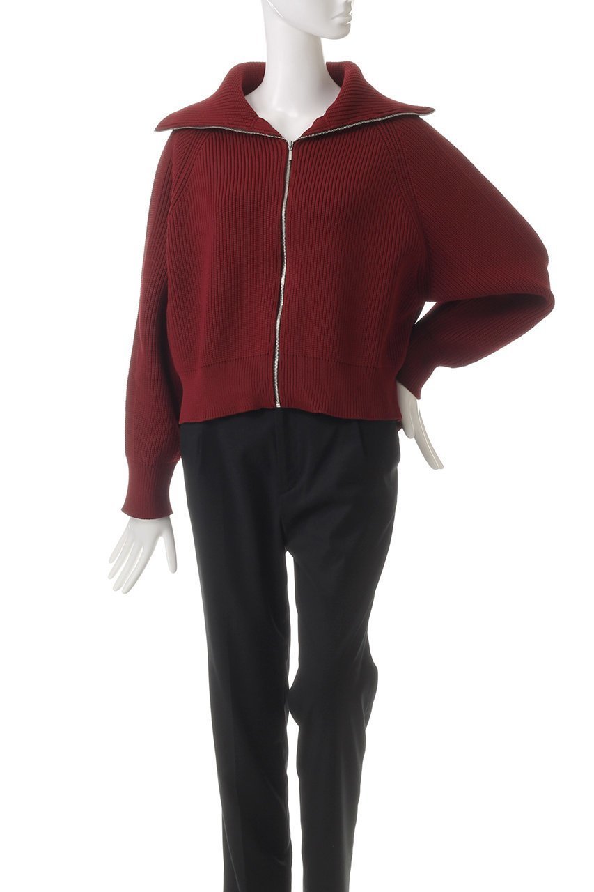 【ヒューエルミュージアム/hueLe Museum】の【hLM】ジップアップニット 人気、トレンドファッション・服の通販 founy(ファニー) 　ファッション　Fashion　レディースファッション　WOMEN　トップス・カットソー　Tops/Tshirt　ニット　Knit Tops　プルオーバー　Pullover　スリーブ　Sleeve　デニム　Denim　トレンド　Trend　ブルゾン　Blouson　プリーツ　Pleats　ワイド　Wide　other-2|ID: prp329100004311664 ipo3291000000032376477