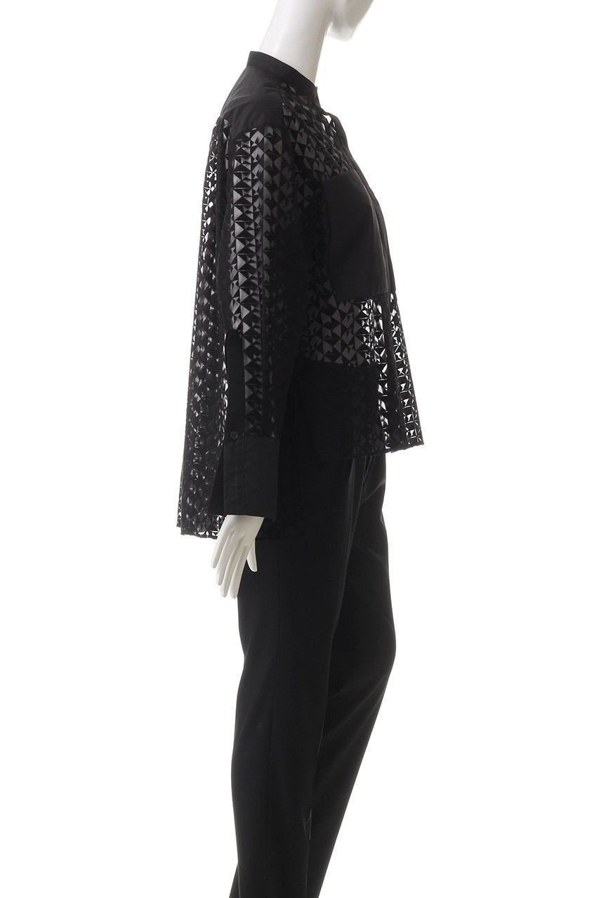 【ヒューエルミュージアム/hueLe Museum】の【hLM】ジオメトリックレースブラウス 人気、トレンドファッション・服の通販 founy(ファニー) ファッション Fashion レディースファッション Fashion for Women トップス・カットソー Cut & Sew Tops シャツ・ブラウス・オフィスカジュアル Elegant Blouses & Button-Ups おすすめ Recommended / Our Picks ジャケット Jacket, Outerwear スリーブ Sleeve, Long Sleeve / Short Sleeve ポケット Pocket, Pocket Detail マニッシュ Mannish, Boyish モダン Modern, Contemporary ロング Long, Long-Length 今季 This Season, Current Season 無地 Plain, Solid Color other-3|ID: prp329100004311665 ipo3291000000035823173