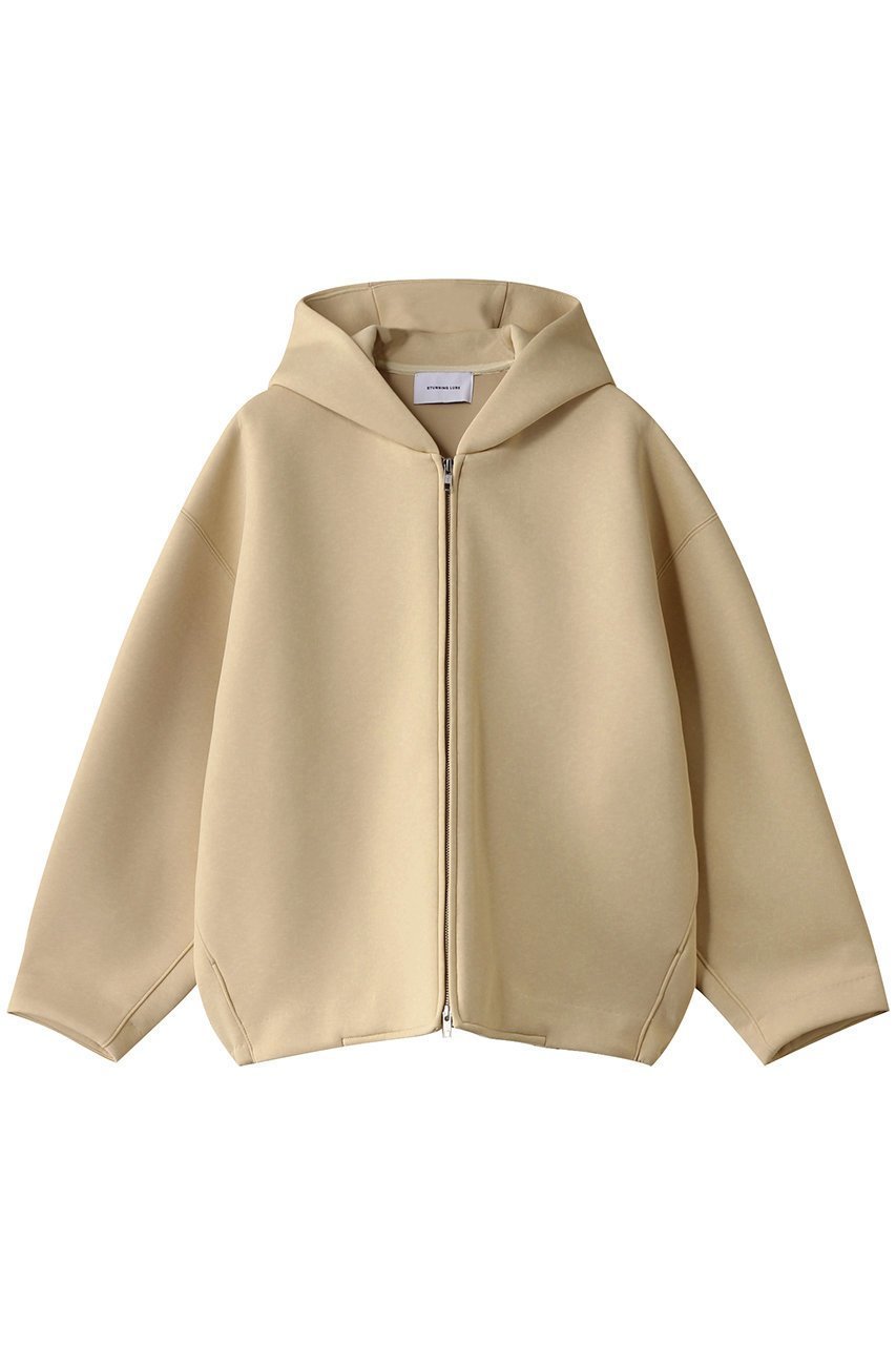 【スタニングルアー/STUNNING LURE】のrリサイクルポリエステルフーディー インテリア・キッズ・メンズ・レディースファッション・服の通販 founy(ファニー) 　ファッション　Fashion　レディースファッション　Fashion for Women　トップス・カットソー　Cut & Sew Tops　シャツ・ブラウス・オフィスカジュアル　Elegant Blouses & Button-Ups　レディースパーカー・カジュアルフーディー　Casual Hoodies & Sweatshirts　ロングTシャツ・Tシャツ　Longline T-Shirts & Tees　スウェット・クルーネックトップス　Sweatshirts & Crewnecks / Relaxed Fit Sweat Tops　カットソー・ベーシックTシャツ　Cut-and-Sewn Tops / Stretch Tees & Basics　パターン　Pattern, Design Print　フォルム　Silhouette, Form　ボンディング　Bonding, Bonded Fabric　切替　Switching, Contrast Panel　ライトイエロー|ID: prp329100004311667 ipo3291000000032881817