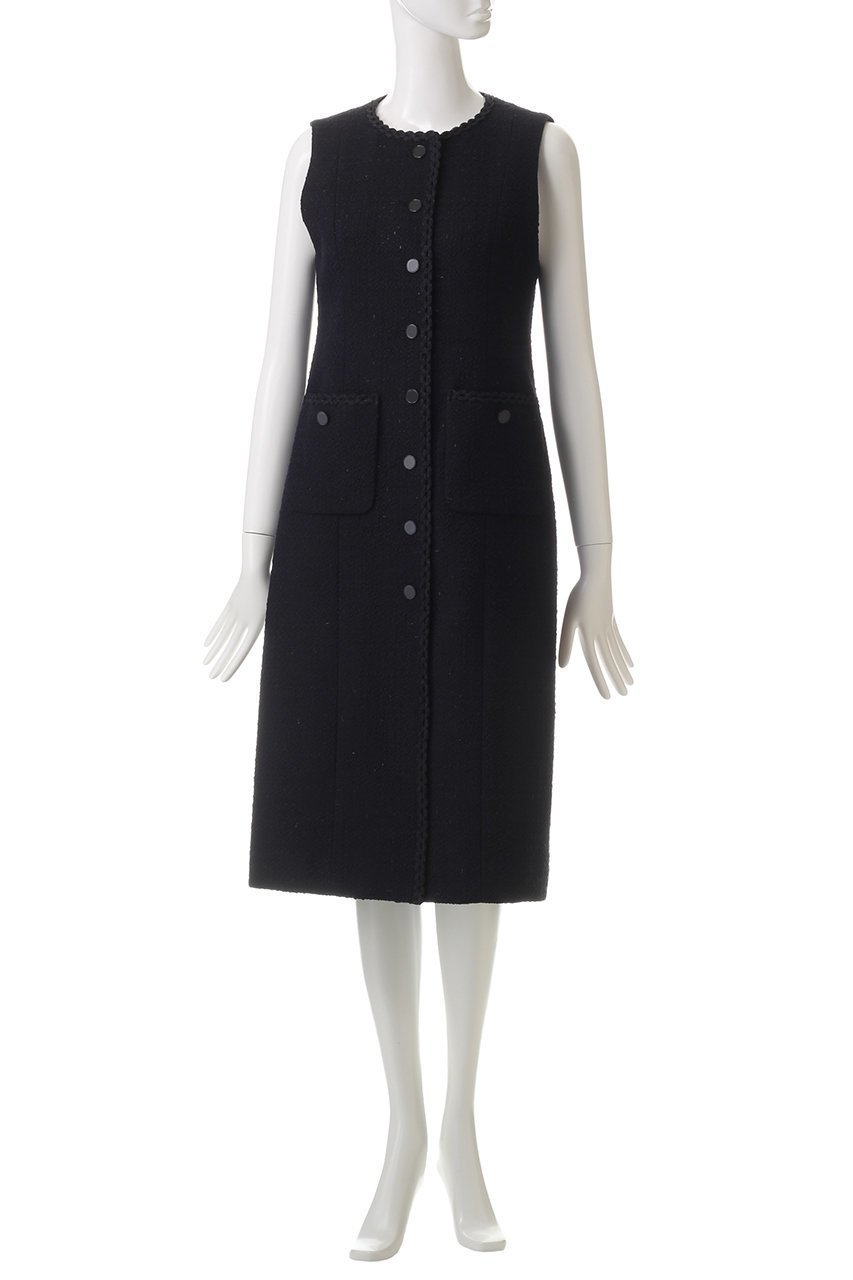 【アナイ/ANAYI】のラメスラブツィードジレワンピース 人気、トレンドファッション・服の通販 founy(ファニー) 　ファッション　Fashion　レディースファッション　Fashion for Women　アウター　Coat / Outerwear Collection　ワンピース　Dresses　チュニック　Tunic Tops & Dresses　おすすめ　Recommended / Our Picks　イタリア　Italy　シルバー　Silver, Metallic Silver　ジャケット　Jacket, Outerwear　セットアップ　Set-Up, Coordinated Outfit　チュニック　Tunic, Long Top　ツイード　Twill, Twill Weave　ランダム　Random, Irregular　無地　Plain, Solid Color　other-2|ID: prp329100004313042 ipo3291000000032887009